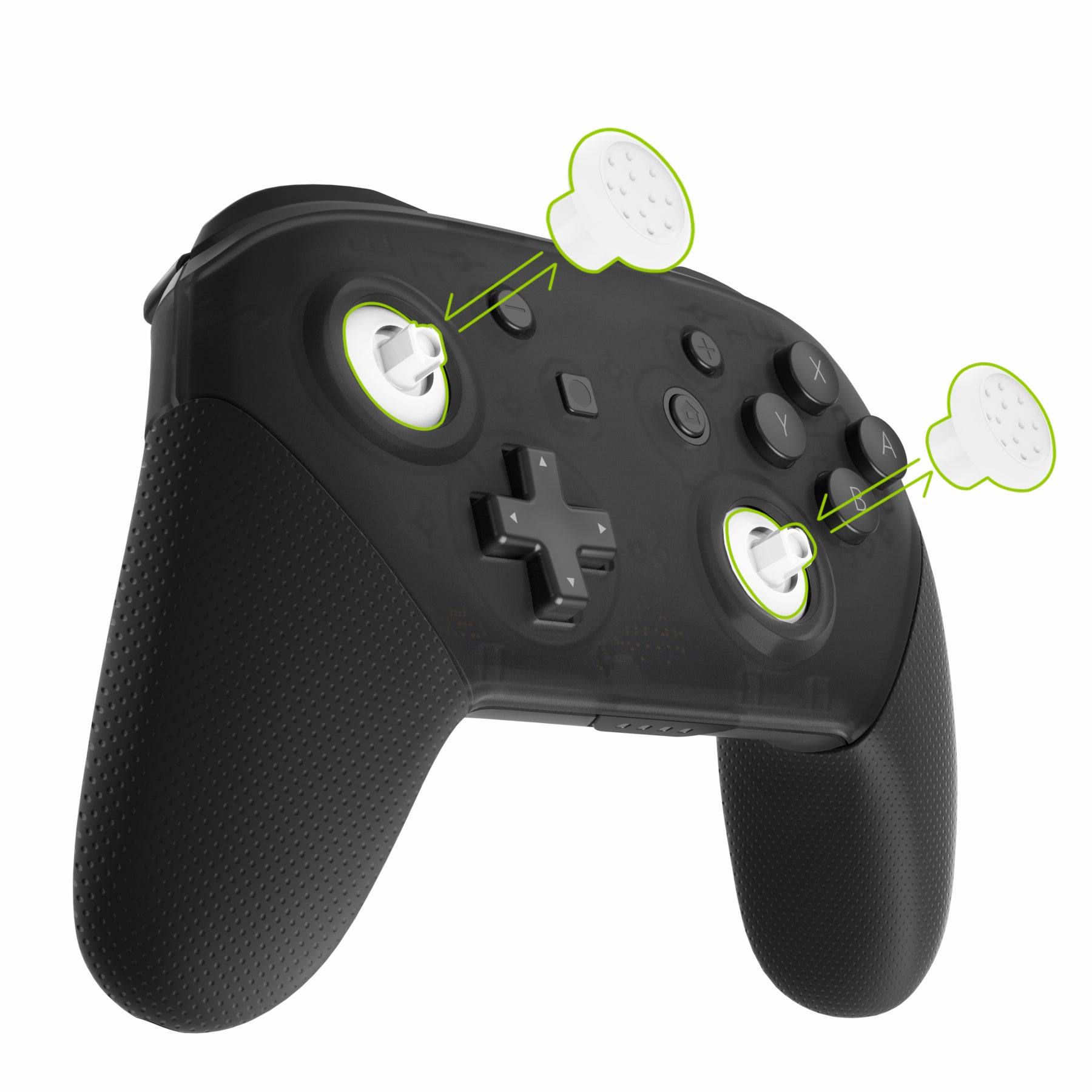 eXtremeRate White Replacement Thumbsticks for Nintendo Switch Pro Controller - 3 Height Adjustable Domed & Concave Joystick Grips (KRM522) | Enhanced Gaming Comfort for FPS, Racing & Action Games