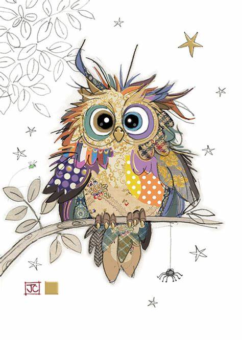 Bug Art Greeting Card with Otto Owl Design - Perfect for Birthday, Thank You & Special Occasions | Unique Handmade Card for Nature Lovers