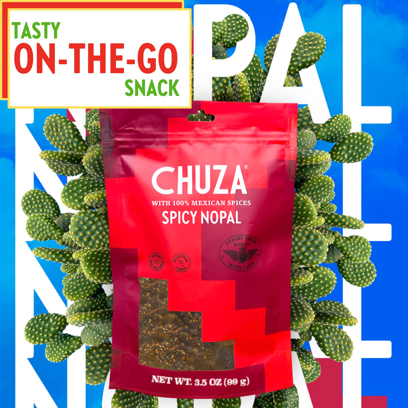 Spicy Dried Nopal Slices - Authentic Mexican Cactus Snacks | Healthy Vegan Fruit Chips | Gluten-Free Natural Treat for Adults & Kids (2 Pack) | Perfect for Road Trips, School Lunches & Party Snacks
