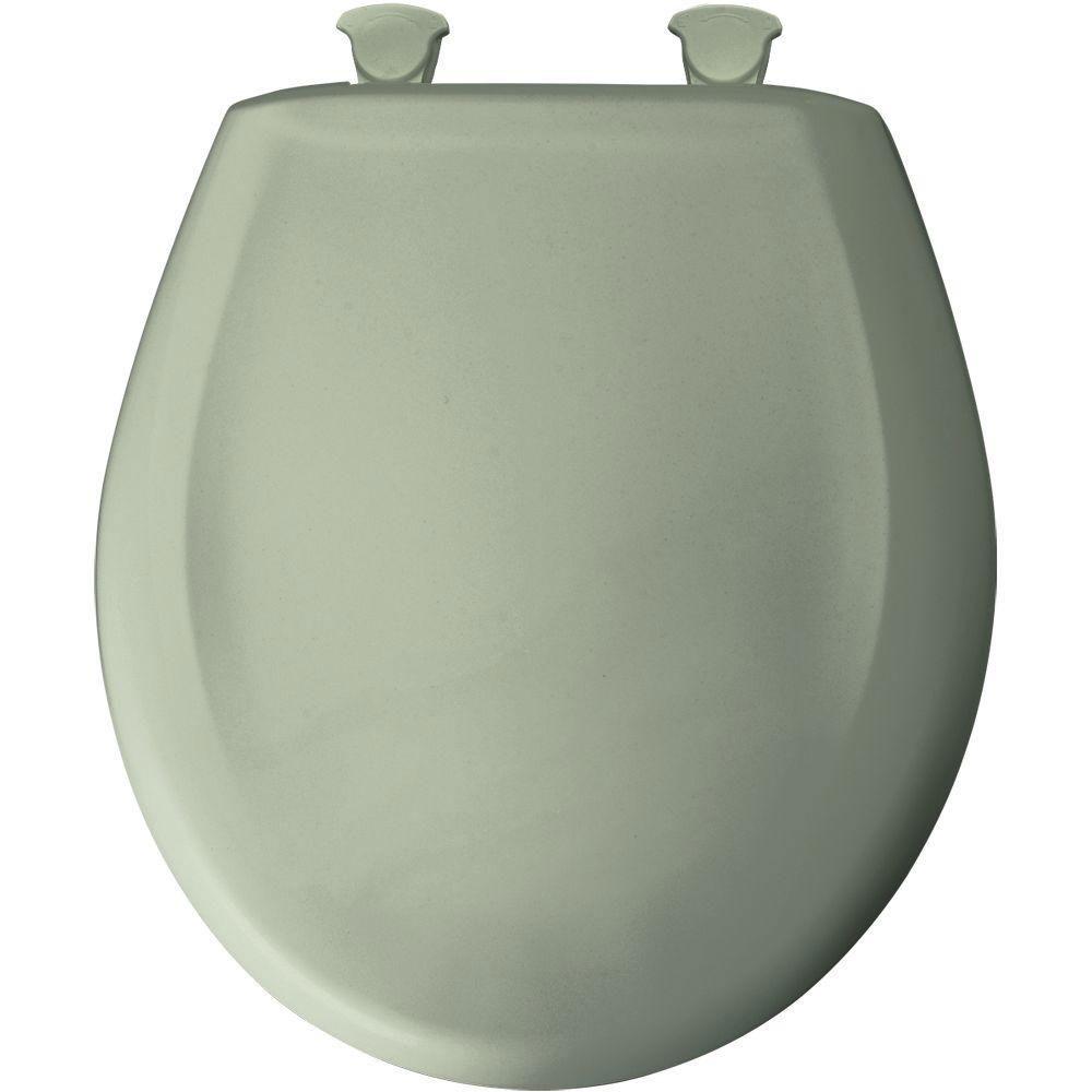 Bemis Slow Close STA TITE Round Closed Front Toilet Seat in Avocado 61512 - Durable Soft Close Toilet Seat for Bathroom, Home & Office Use