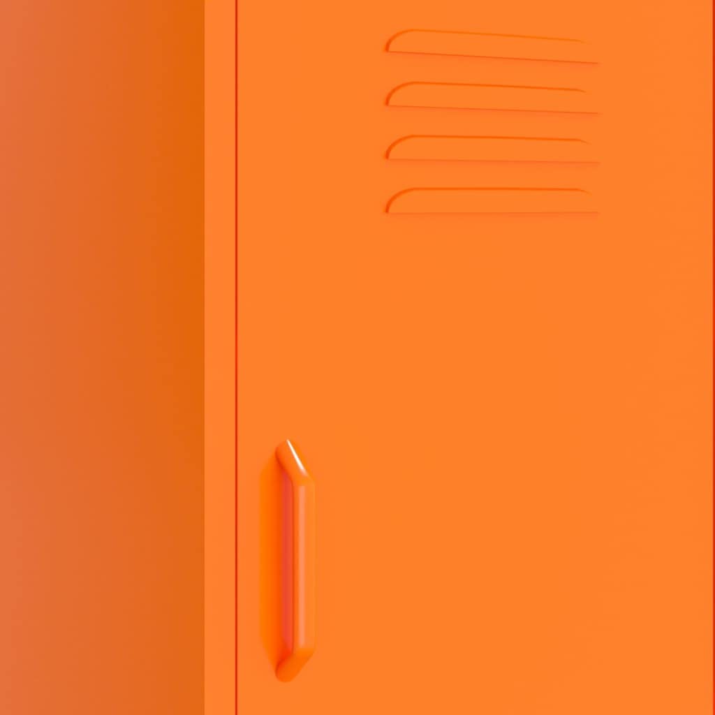 vidaXL 5-Shelf Storage Cabinet, Steel Bookcase with Adjustable Shelves - Orange Modern Home Furniture for Living Room, Office, Bedroom Organization & Display