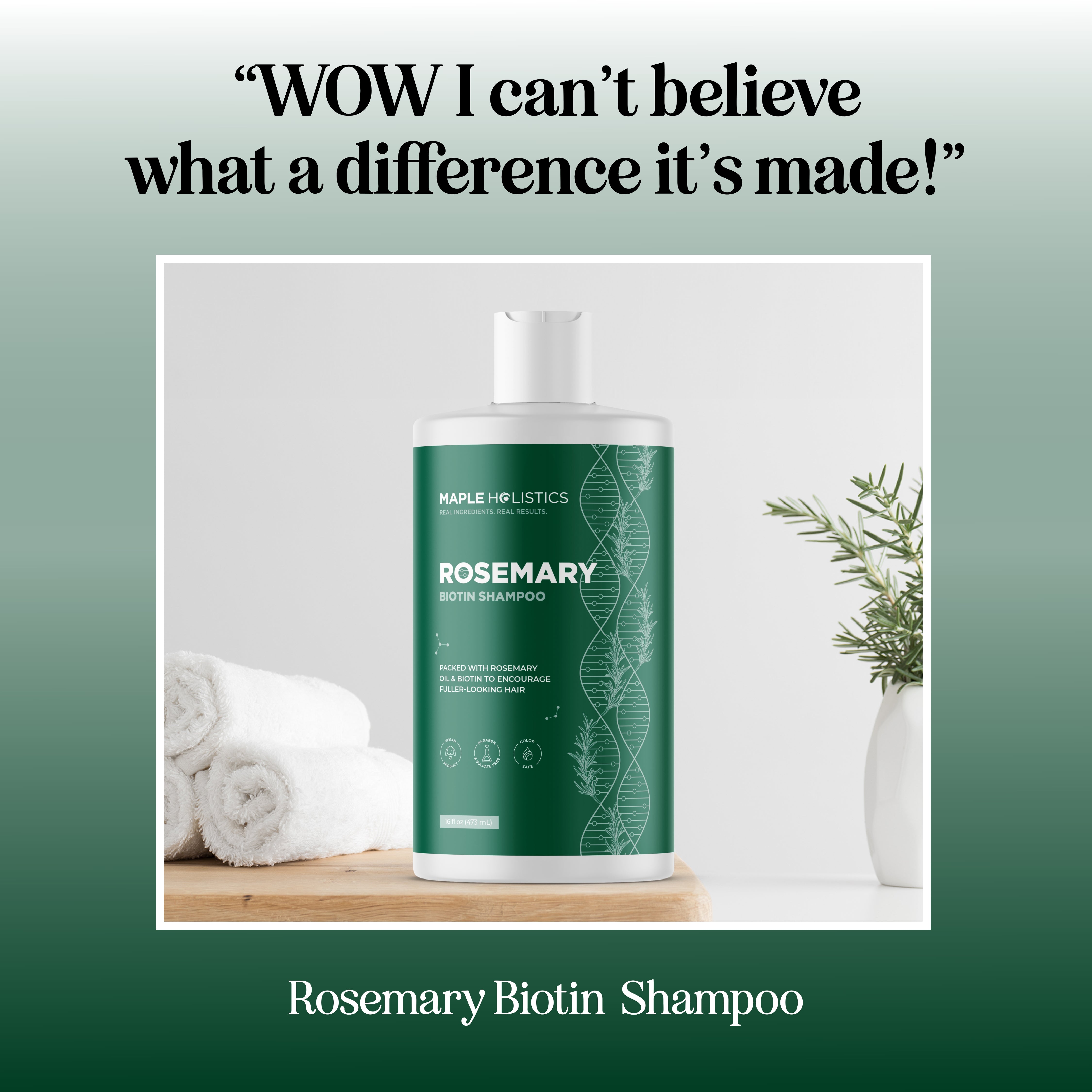 Rosemary Biotin Shampoo for Hair Growth & Thickness - Natural Volumizing Shampoo with Biotin & Rosemary Oil for Stronger, Healthier Hair - Perfect for Daily Hair Care Routine