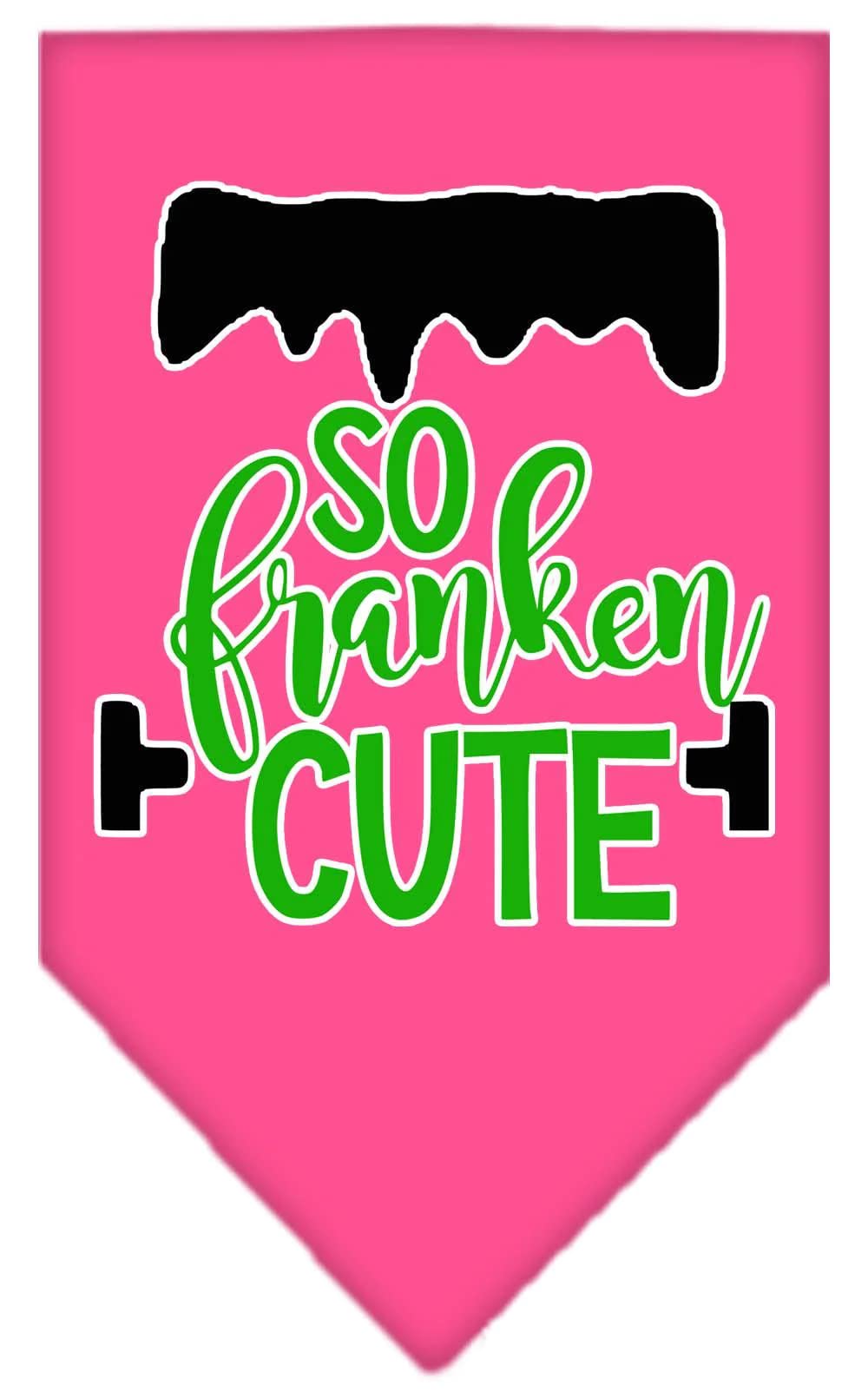 Halloween Pet Bandana for Dogs - 'So Franken Cute' Screen Printed Lime Green Small Bandana | Perfect for Halloween Costumes, Pet Parties & Photo Shoots