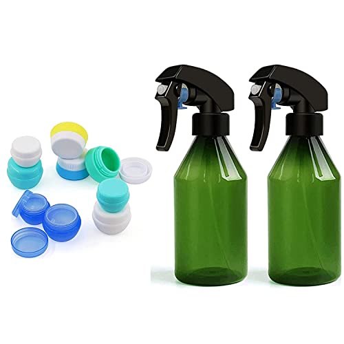 **Cosywell 9-Piece Travel Container Set - Silicone & PP Cream Jars, 10oz (300ml) Spray Bottles for Toiletries, Skincare & Plant Misting - Leakproof & TSA Approved for Air Travel, Gym & Home Use**