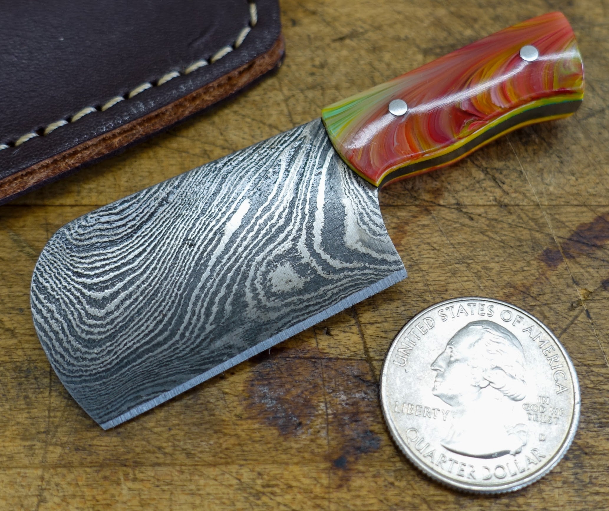 HK Knives Mini Cleaver with Sheath - Premium Compact Kitchen Knife for Camping, Hunting & Outdoor Cooking | Durable Stainless Steel Blade & Protective Cover