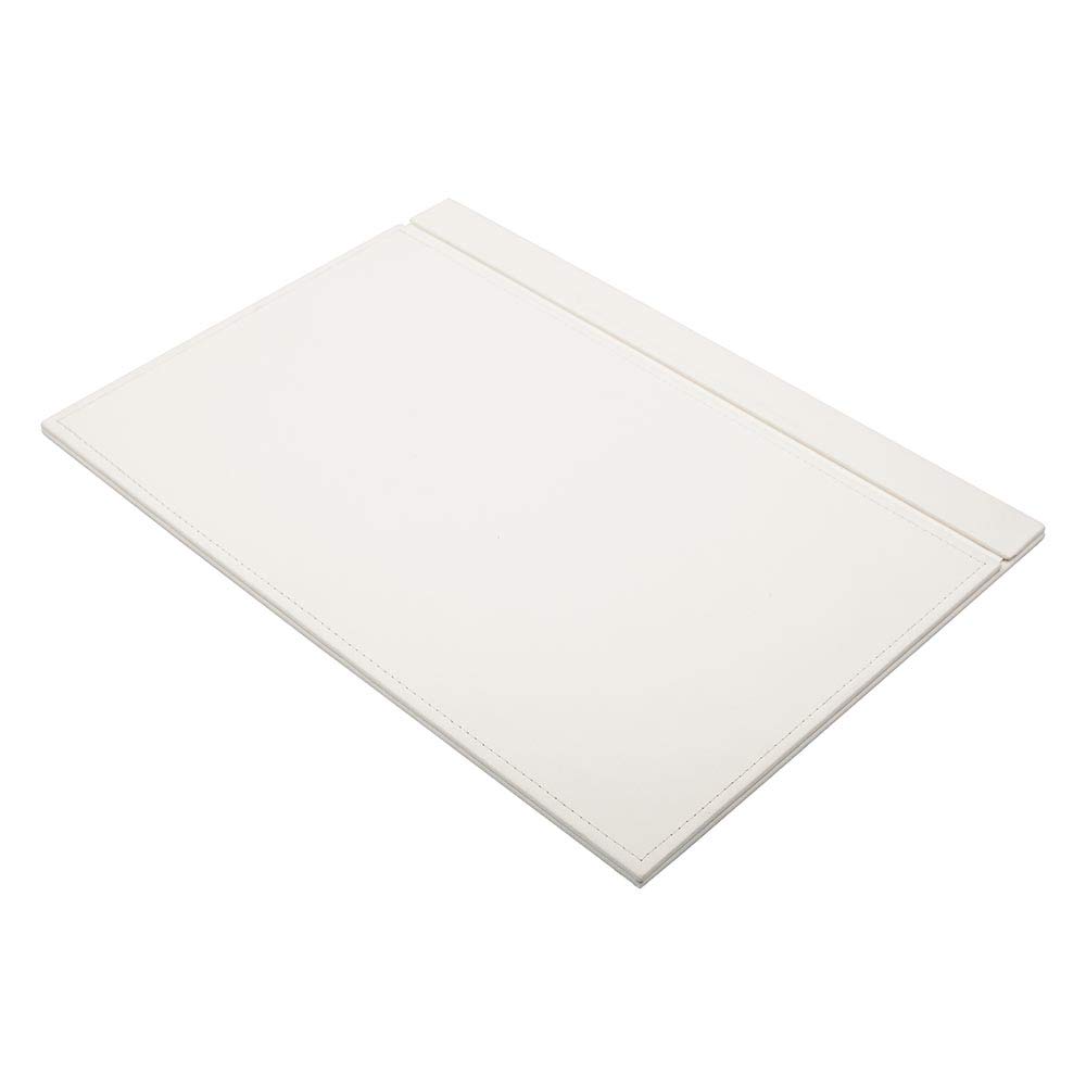 Premium Leather Desk Pad with Cover - Office Desk Organizer & Accessories for Workstation - White - Perfect for Home Office, Study, and Professional Workspaces