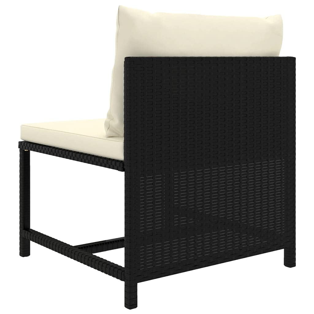 PE Rattan Wicker Sectional Outdoor Sofa with Removable Cushions - Single Seat Garden & Terrace Furniture for Patio, Poolside, and Backyard Relaxation