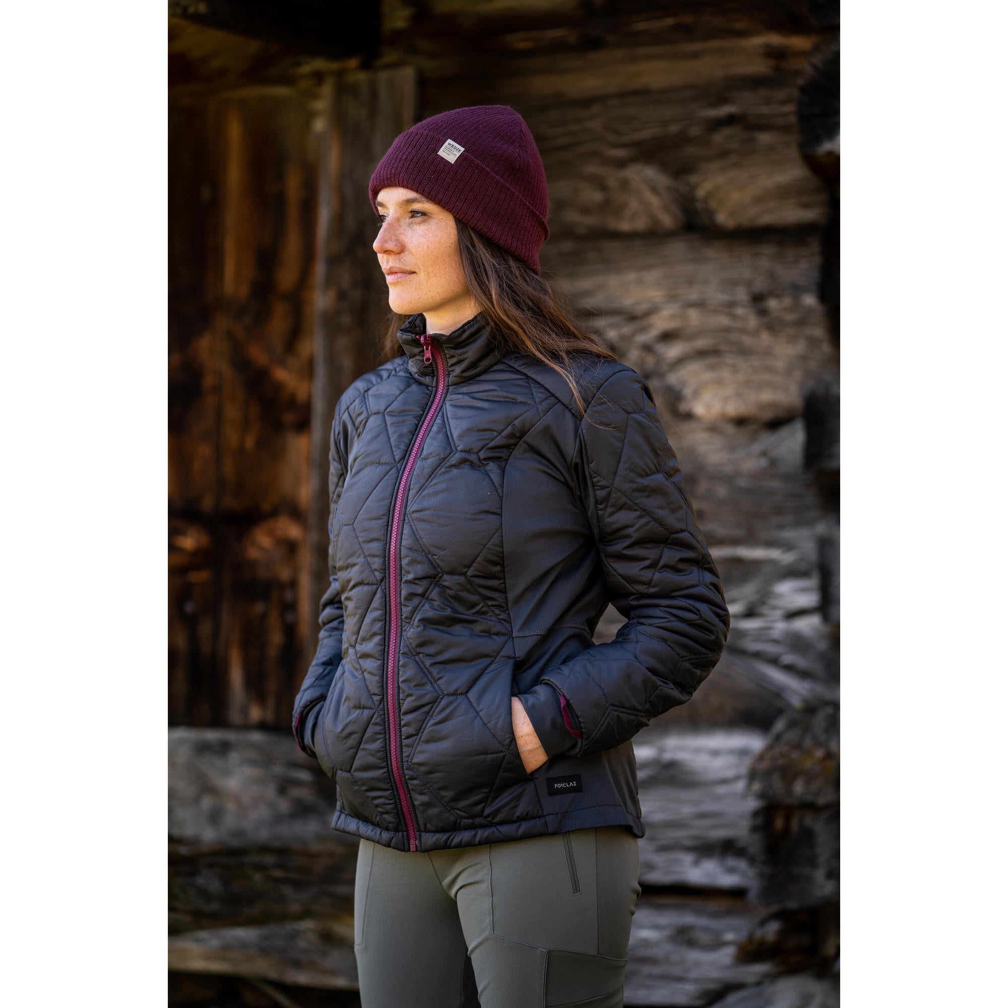 Forclaz Women's 3-in-1 Waterproof Travel Jacket - Lightweight Packable Backpacking Coat for Hiking & Outdoor Adventures (Warm to 17.6°F/-8°C) - Perfect for Camping, Trekking & Winter Travel