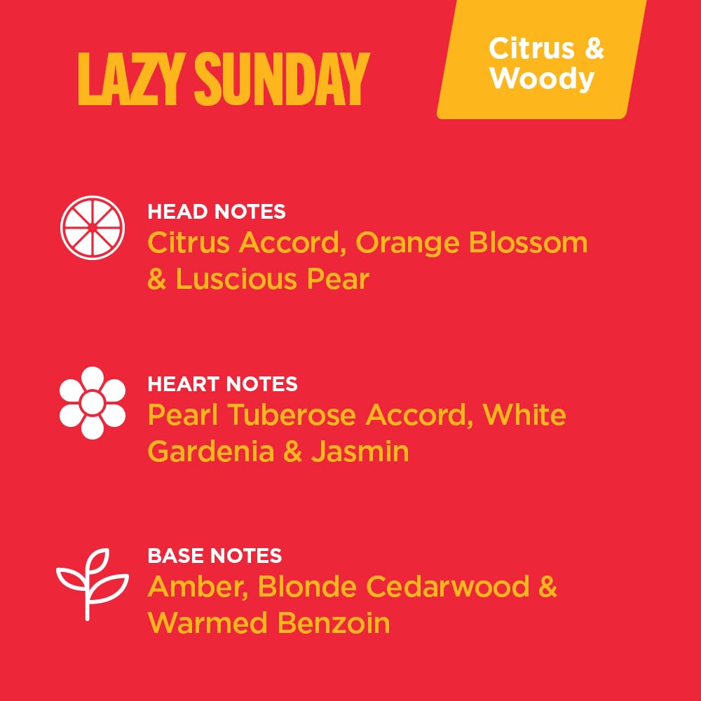 Lazy Sunday Pheromone Body Mist Perfume for Women - Floral Citrus Fragrance with Orange Blossom & Pear Notes - 3.35 fl oz (99 mL) Body Spray - Perfect for Date Nights, Office Wear & Everyday Freshness