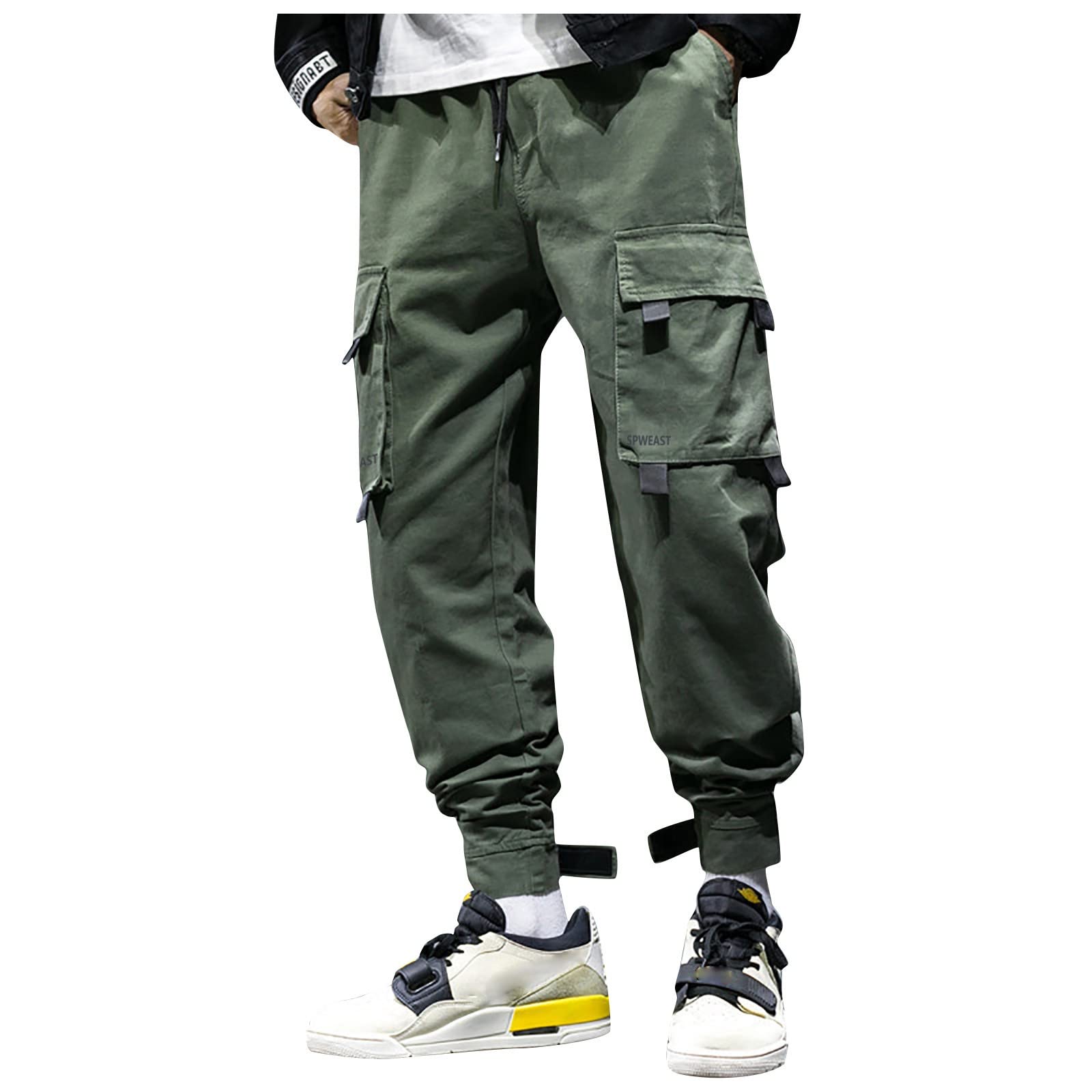 XIANXIAN Men's & Women's Outdoor Hiking Pants - Solid Color Cropped Work Pants with Drawstring Waist for Camping, Climbing & Casual Wear