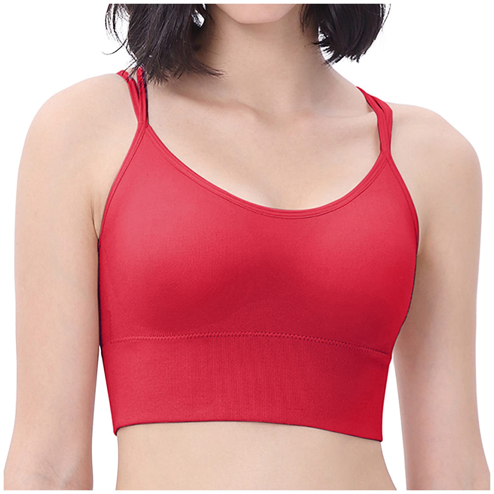 High Support Sports Bra for Women - Criss Cross Back Strappy Yoga Bra with Removable Pads | Workout, Running, Gym & Fitness Training