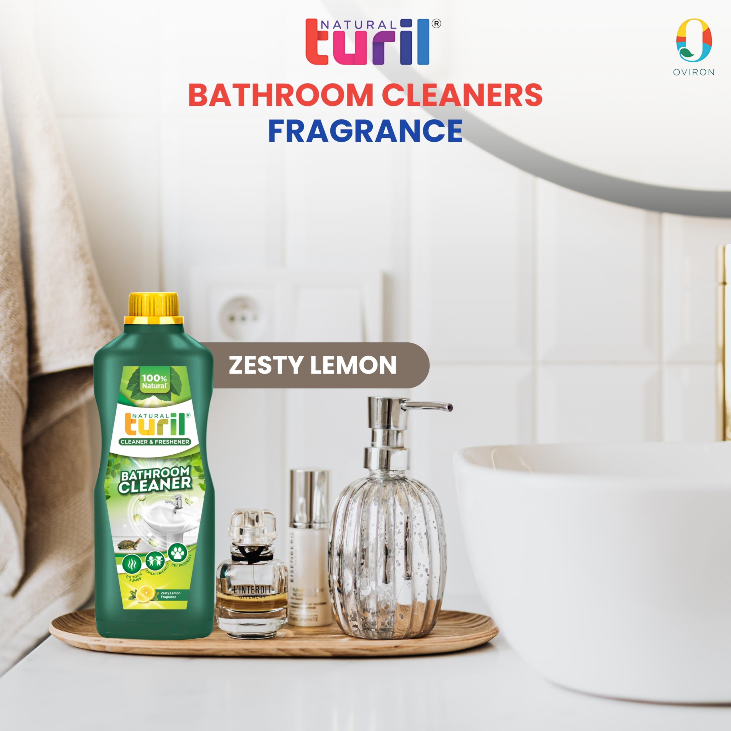 Turil Toilet Cleaner, Floor Cleaner & Bathroom Cleaner Combo Pack (3 x 1L) - Fast Stain Remover for Hard Water & Limescale - Biodegradable, Skin & Pet Friendly - Long-Lasting Freshness for Floors, Tiles & Surfaces - Perfect for Bathrooms, Kitchens & Household Cleaning