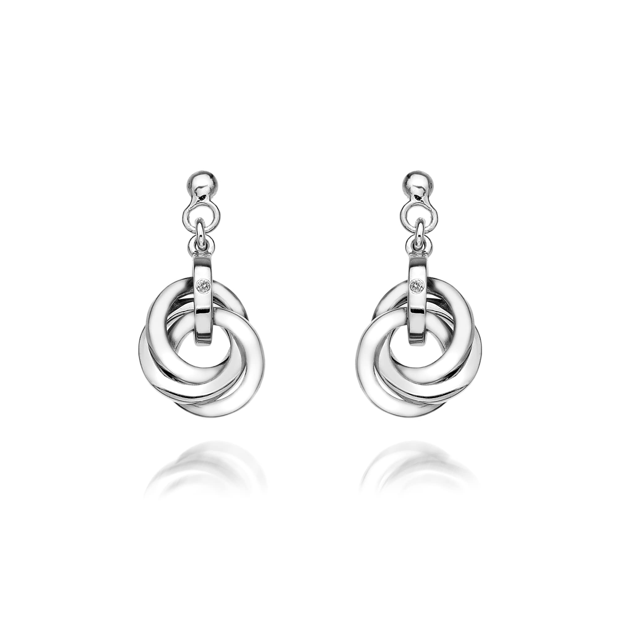 Hot Diamonds DE388 Sterling Silver Trio Stud Earrings for Women - Elegant Everyday Jewelry for Work, Parties & Special Occasions