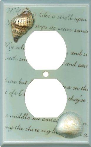 Decorative Ceramic Shell Outlet Covers - Elegant Wall Plate for Home & Office Decor - Perfect for Beach House, Bathroom, and Coastal Style Interiors