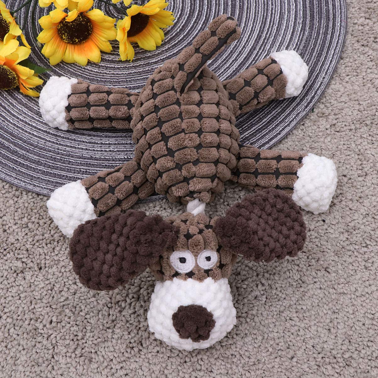POPETPOP Interactive Squeaky Dog Toys for Small Dogs - Plush Pig Stuffed Animal with Rope, Brain Training & Educational Chew Toy - Perfect for Christmas Gifts, Indoor Play & Puppy Teething Relief