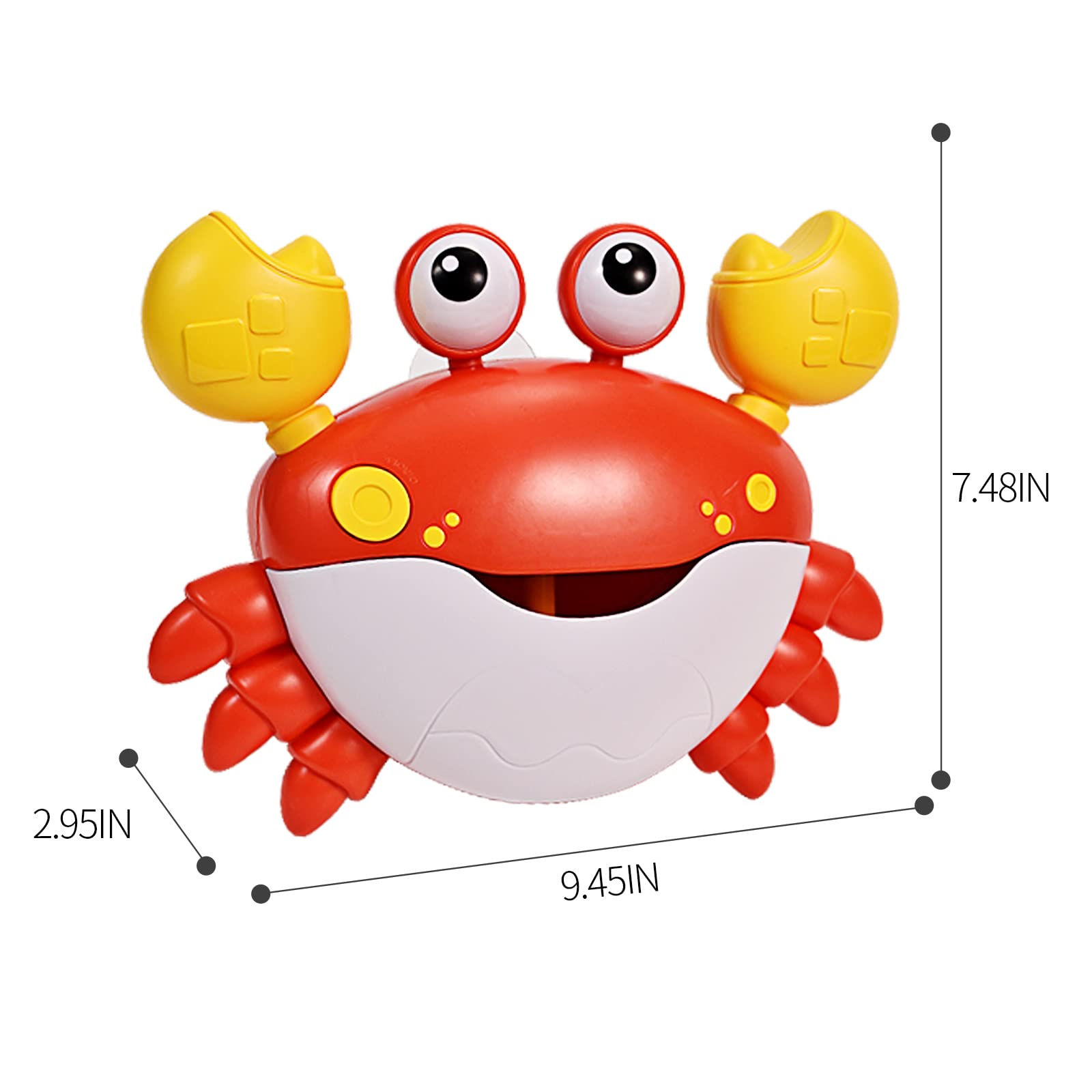 Deejoy Crab Bubble Bath Maker for Kids - Bathtub Bubble Machine with 12 Fun Children's Songs, Sing-Along Bath Toy for Toddlers Ages 3+ | Perfect Gift for Boys & Girls (Red) | Great for Bath Time Fun, Birthday Presents & Sensory Play