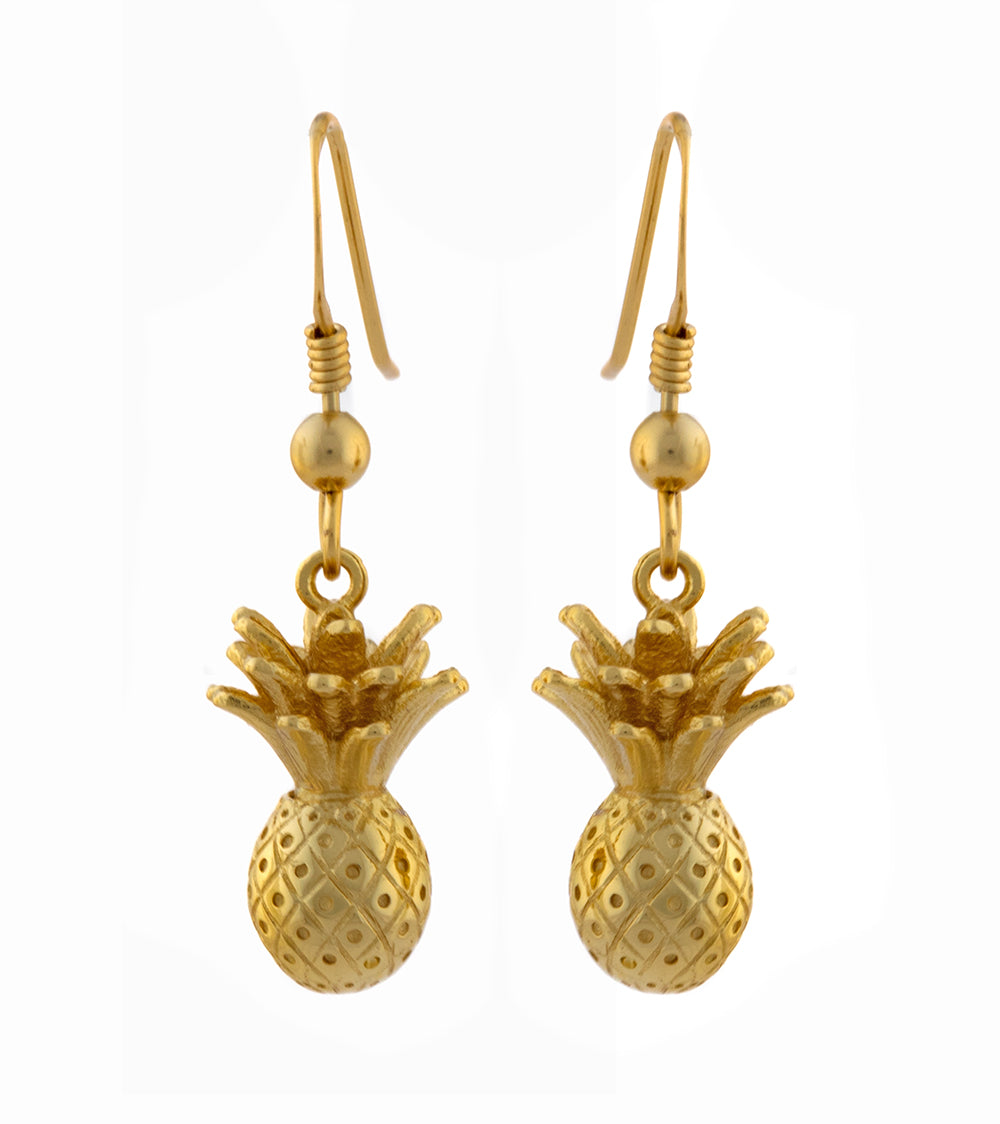 Stylish Pineapple Earrings for Women - Trendy Gold & Silver Dangle Jewelry - Perfect for Summer, Beach, and Tropical Party Outfits