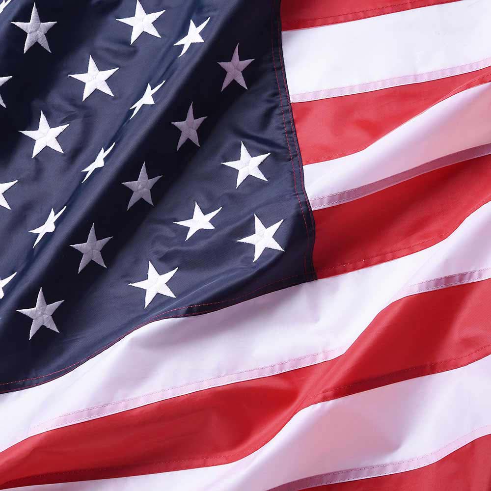 Premium Embroidered US American Flag with Stars & Stripes - Heavy Duty Grommets for Outdoor Display | Perfect for Patio, Garden, and Home Decoration