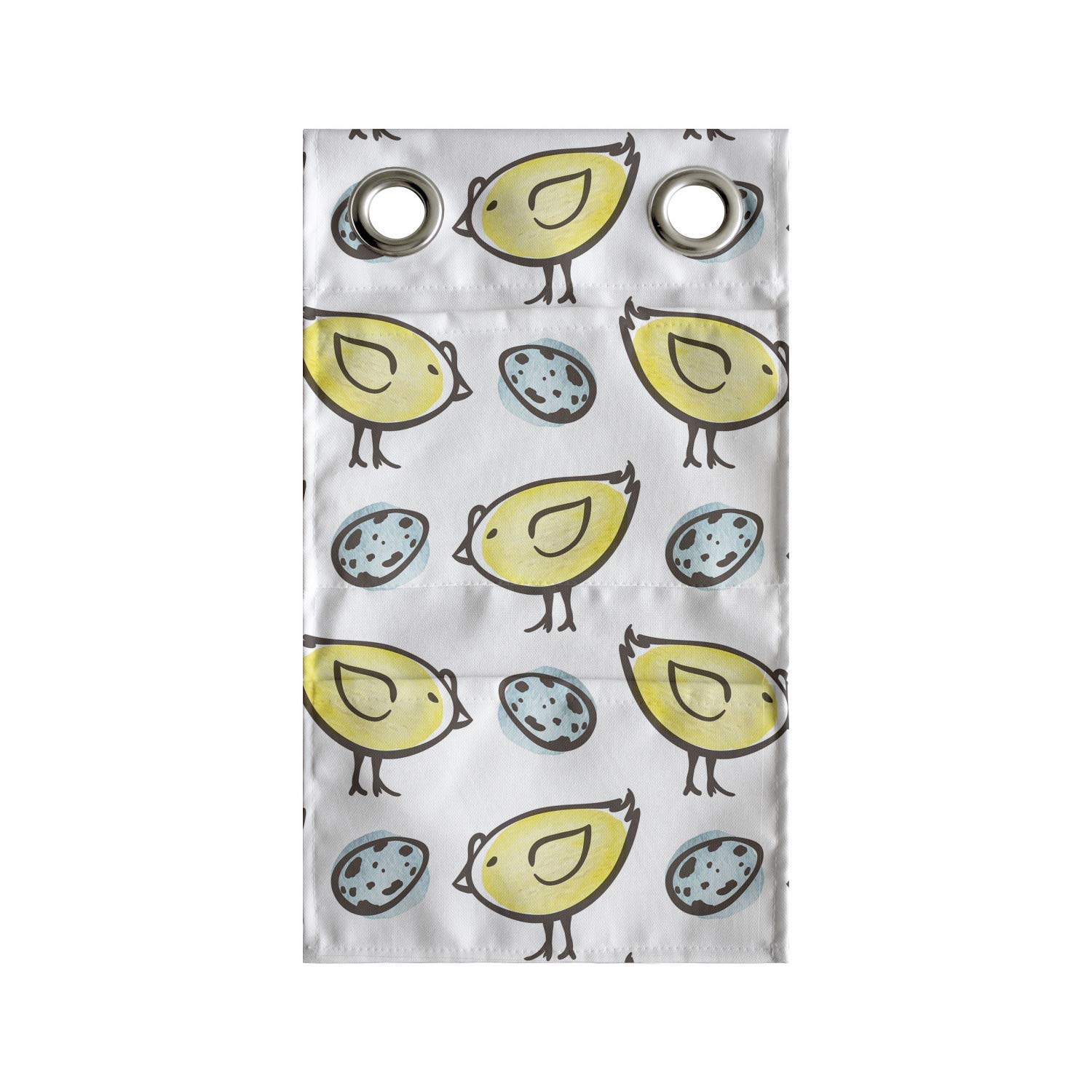 Ambesonne Yellow Bird Hanging Organizer - Pastel Doodle Storage Bag for Nursery & Kids Room