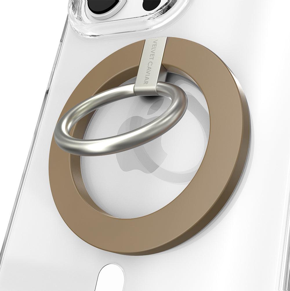 Premium Brown MagSafe Grip Ring Holder - Secure Magnetic Phone Mount for iPhone 12/13/14/15 Pro Max - Perfect for Car, Gym, and Everyday Use