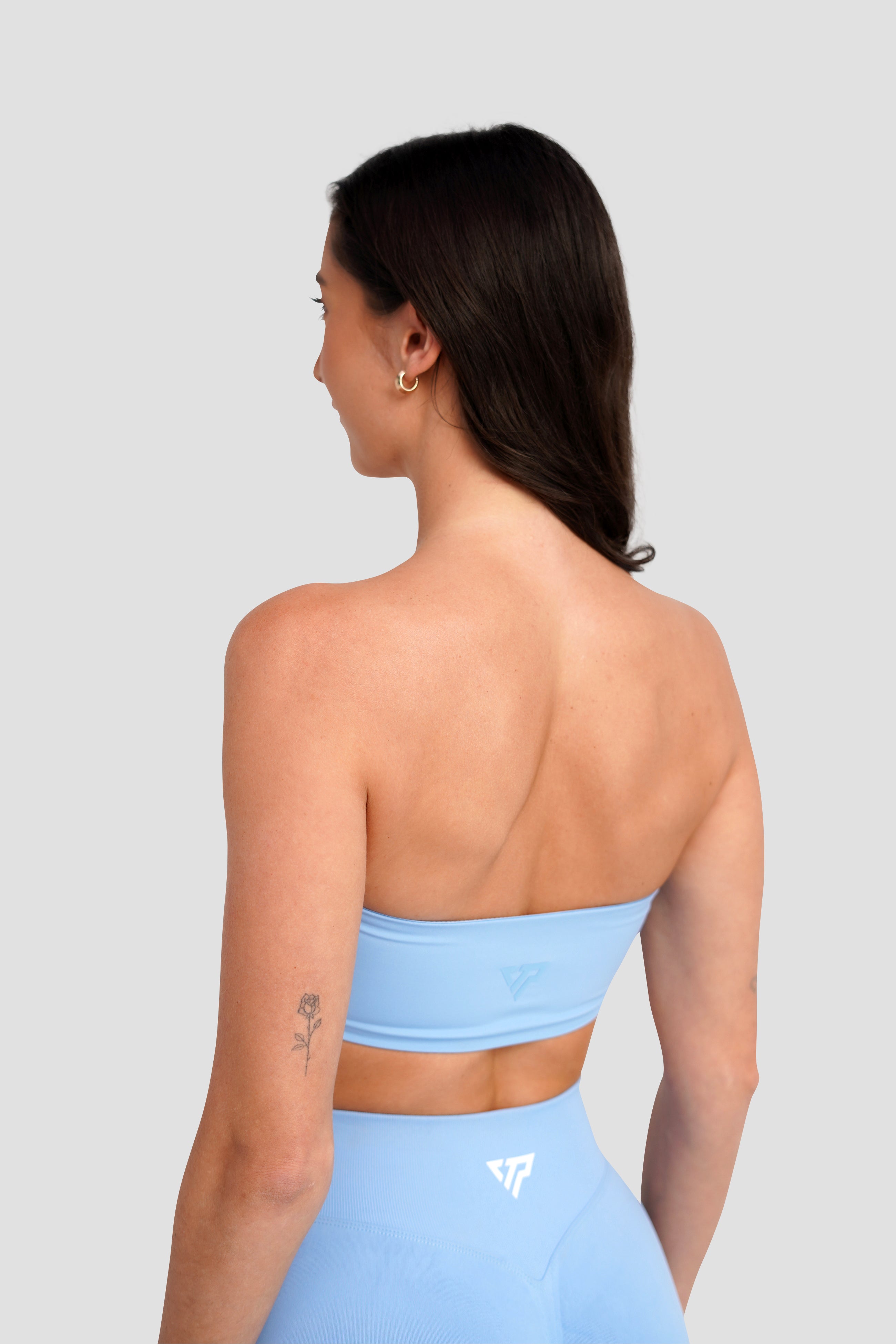 Light Blue Bandeau Top - Women's Stretchy Comfortable Bikini & Swimwear for Beach, Pool, and Summer Vacations
