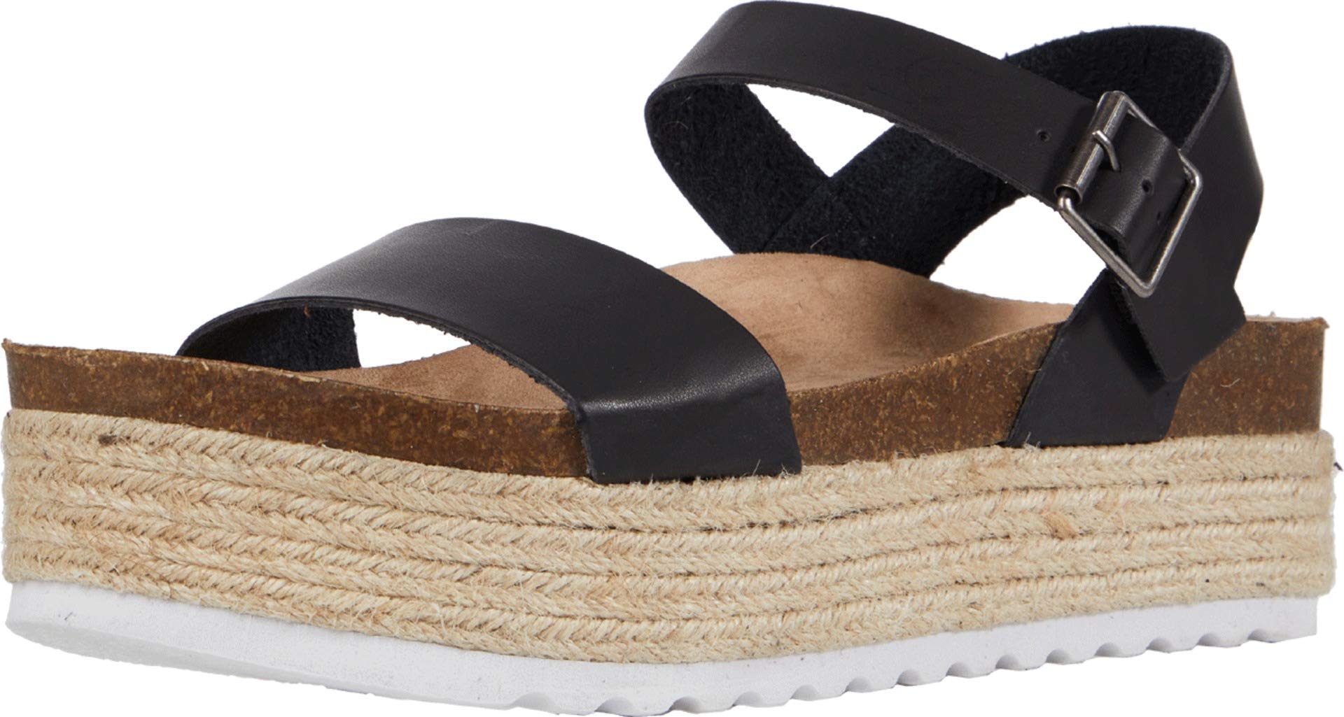 Chinese Laundry Women's Dirty Laundry Black Wedge Sandals Size 7.5 | Comfortable Summer Casual Shoes for Beach, Vacation & Everyday Wear