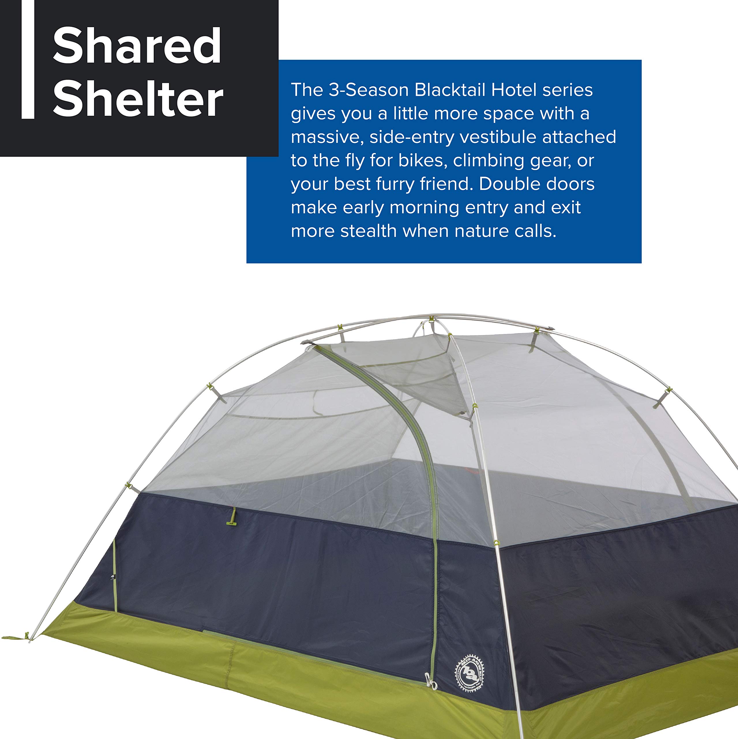 Big Agnes Blacktail Hotel Bikepacking Tent - Lightweight 2-Person Camping Tent for Bicycle Touring & Outdoor Adventures