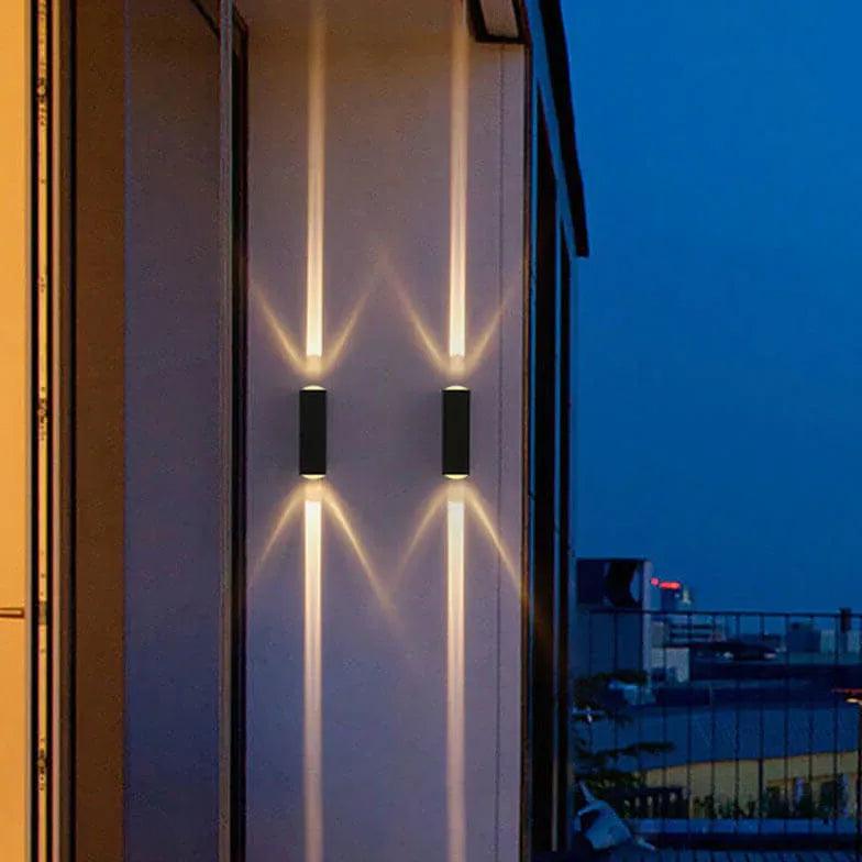Black Rectangular Outdoor Wall Lights - Up and Down Lighting for Patio, Garden, and Exterior Home Decor