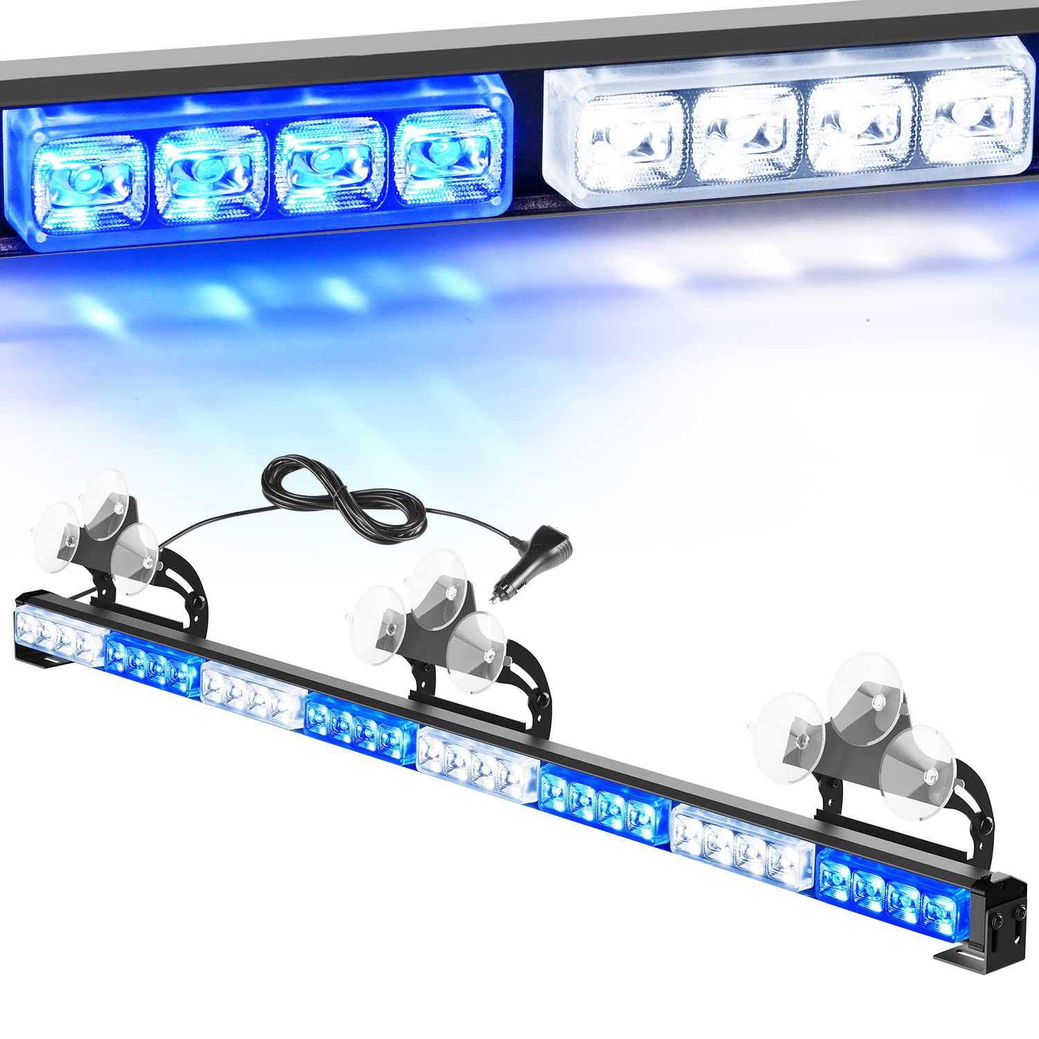 Nilight 35-Inch LED Traffic Advisor Strobe Light Bar - 32 LED, 21 Flash Patterns, Directional Safety Warning Light with Cigar Lighter for Trucks, Police Cars, Construction Vehicles | Emergency Vehicle Lighting for Roadside Safety & Traffic Control