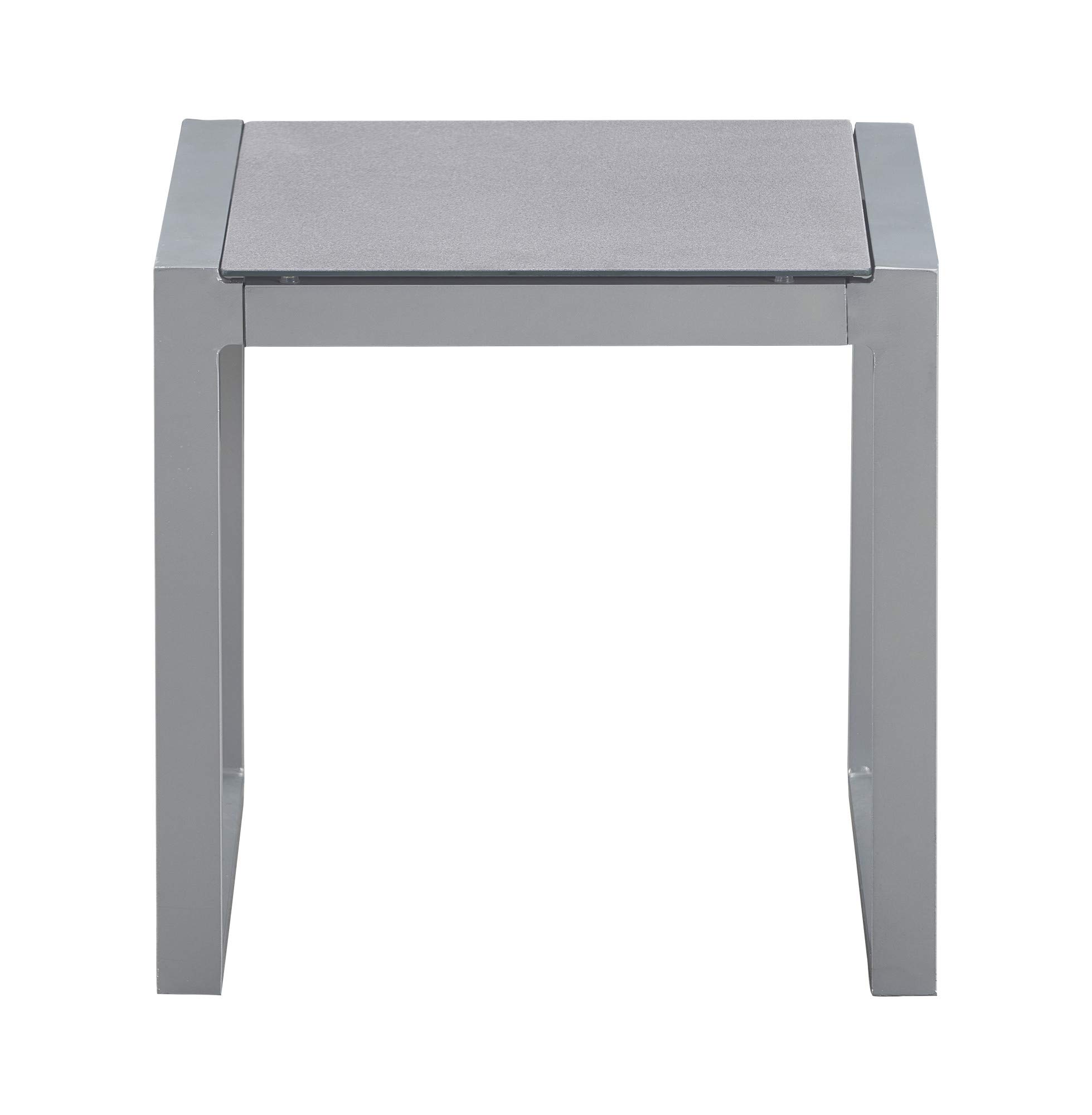 Elle Decor Tropez Mesh Outdoor Patio Furniture Set with Side Table - Gray for Garden & Poolside Relaxation
