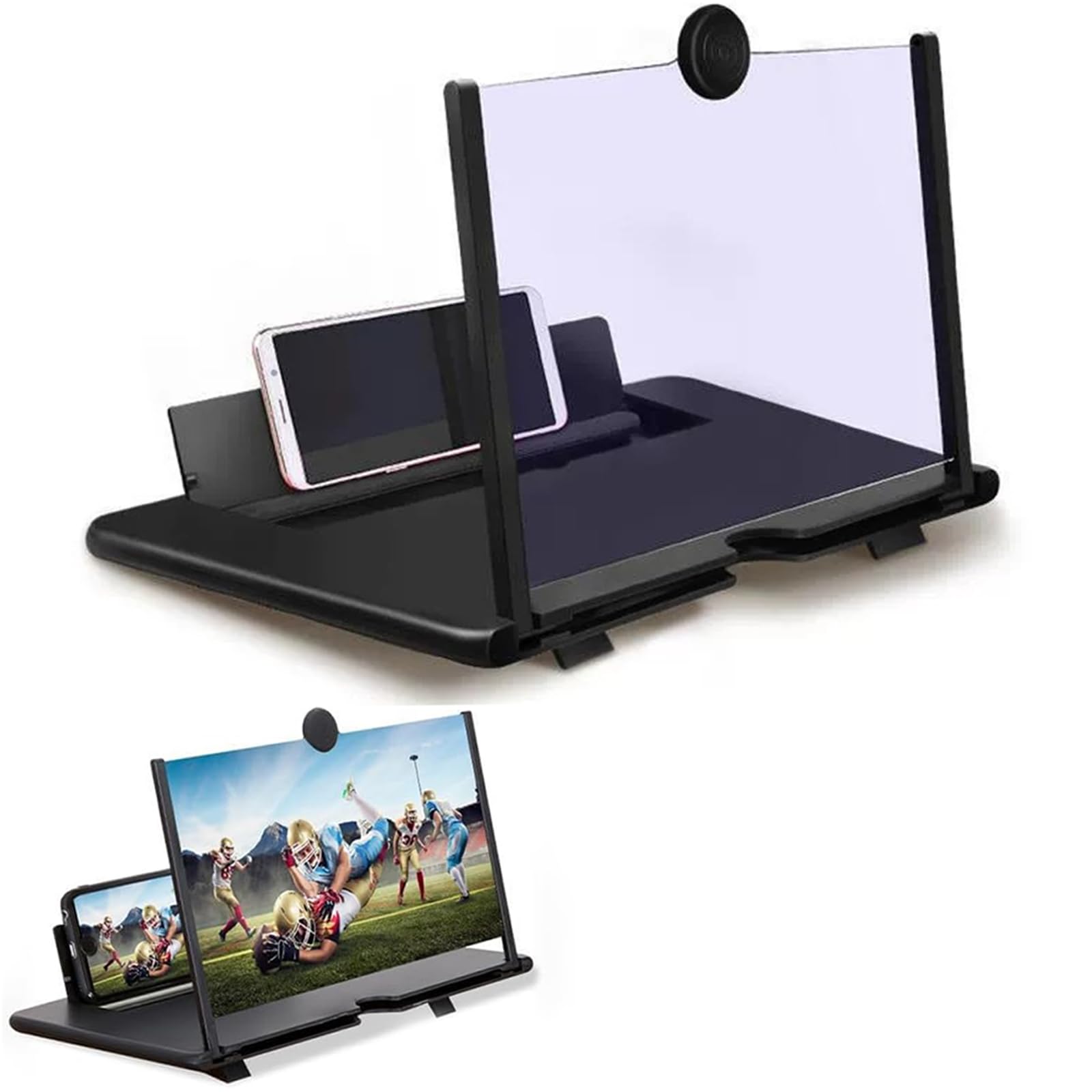 2024 Newest 3D HD Screen Magnifier for Mobile Phones – 12 Inch Black Smartphone Screen Amplifier & Projector | Compatible with All iPhones & Android Devices | Perfect for Movies, Gaming & Reading