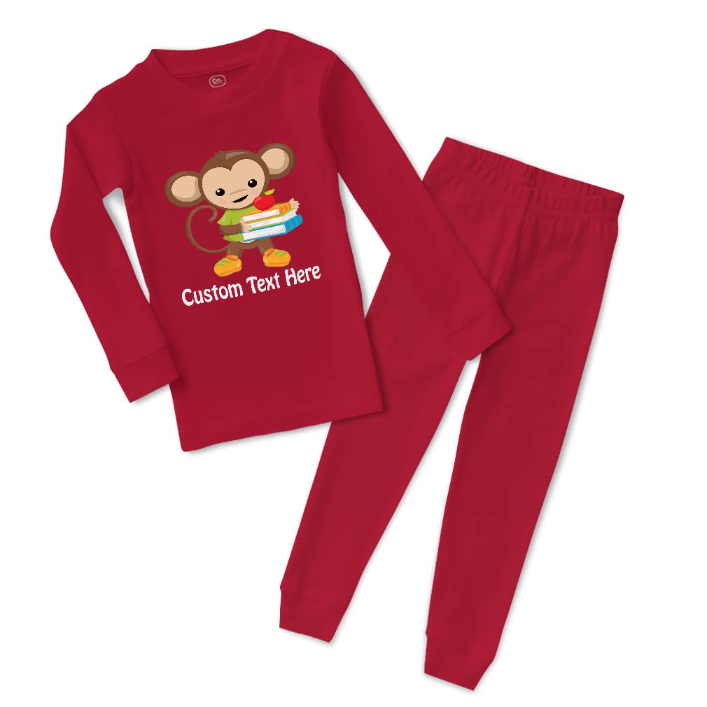 Custom Cotton Toddler Pajamas for Boys & Girls - Monkey Safari Print Baby Sleepwear Set - Snug Fit & Comfortable - Perfect for Bedtime, Playtime & Nursery Adventures