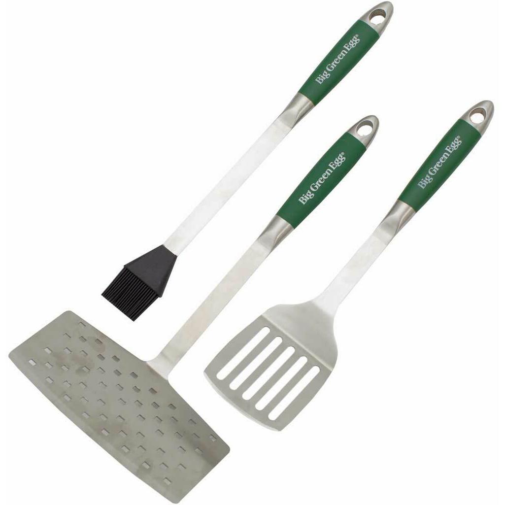Big Green Egg 3-Piece Stainless Steel Grill Tool Set - Durable BBQ Accessories for Outdoor Cooking, Grilling & Smoking | Perfect for Backyard BBQs, Camping & Tailgating
