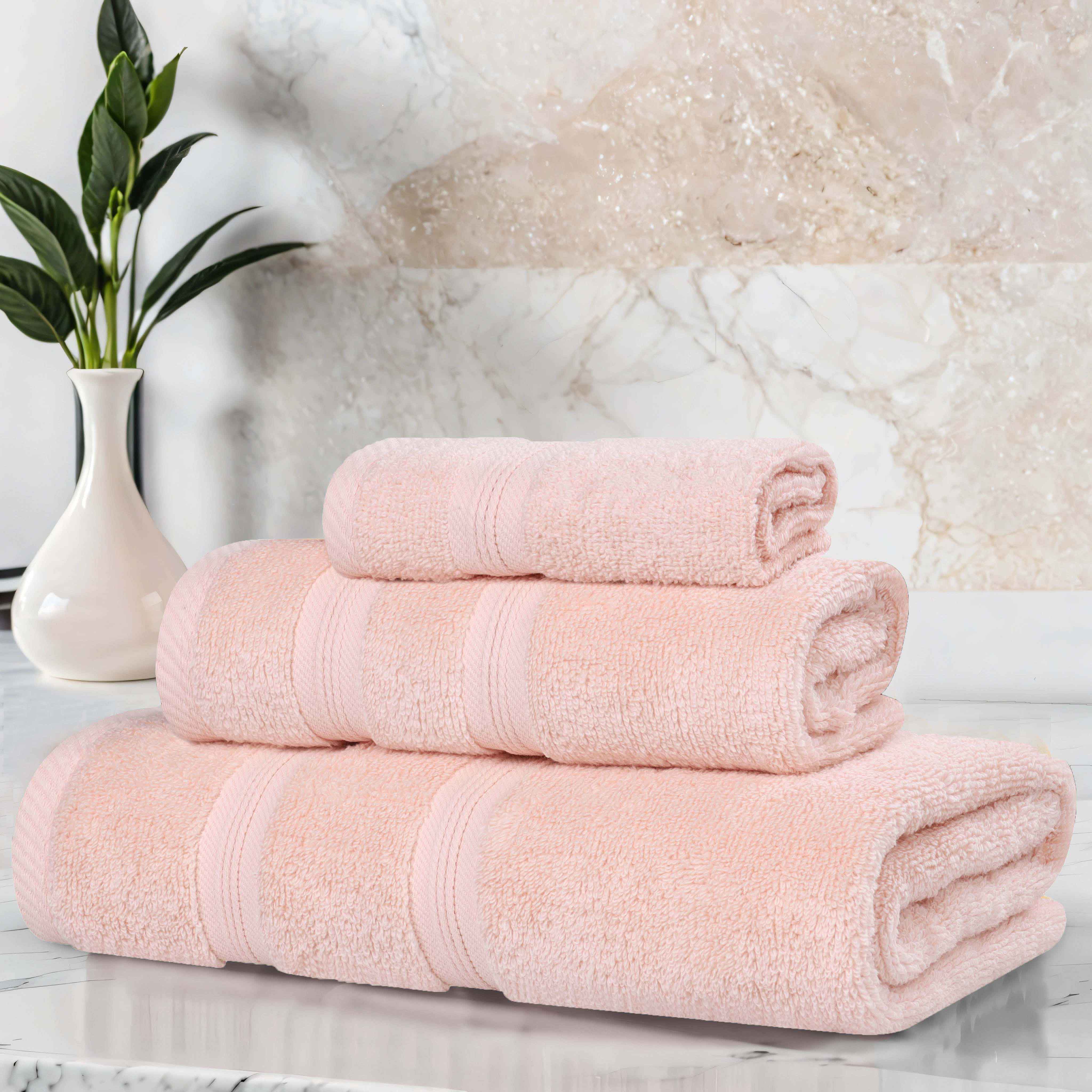 Premium Smart Dry Zero Twist Cotton 3-Piece Towel Set - Ultra Soft & Absorbent Bath Towels, Hand Towels & Washcloths - Perfect for Spa, Bathroom & Luxury Home Decor