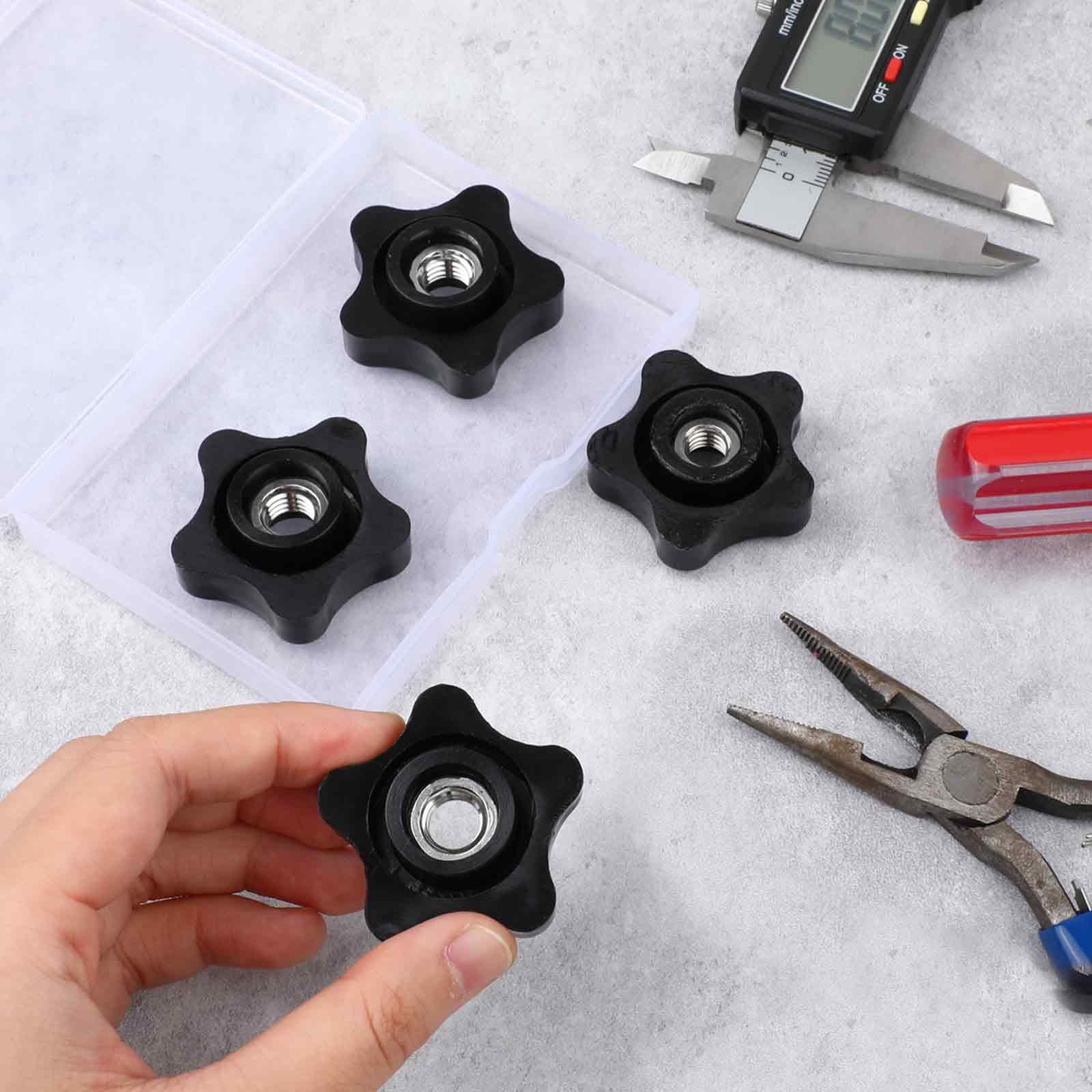 4Pcs 5/16-18 Threaded Knobs - Star Knobs for T-Track & Jigs - Workshop Use