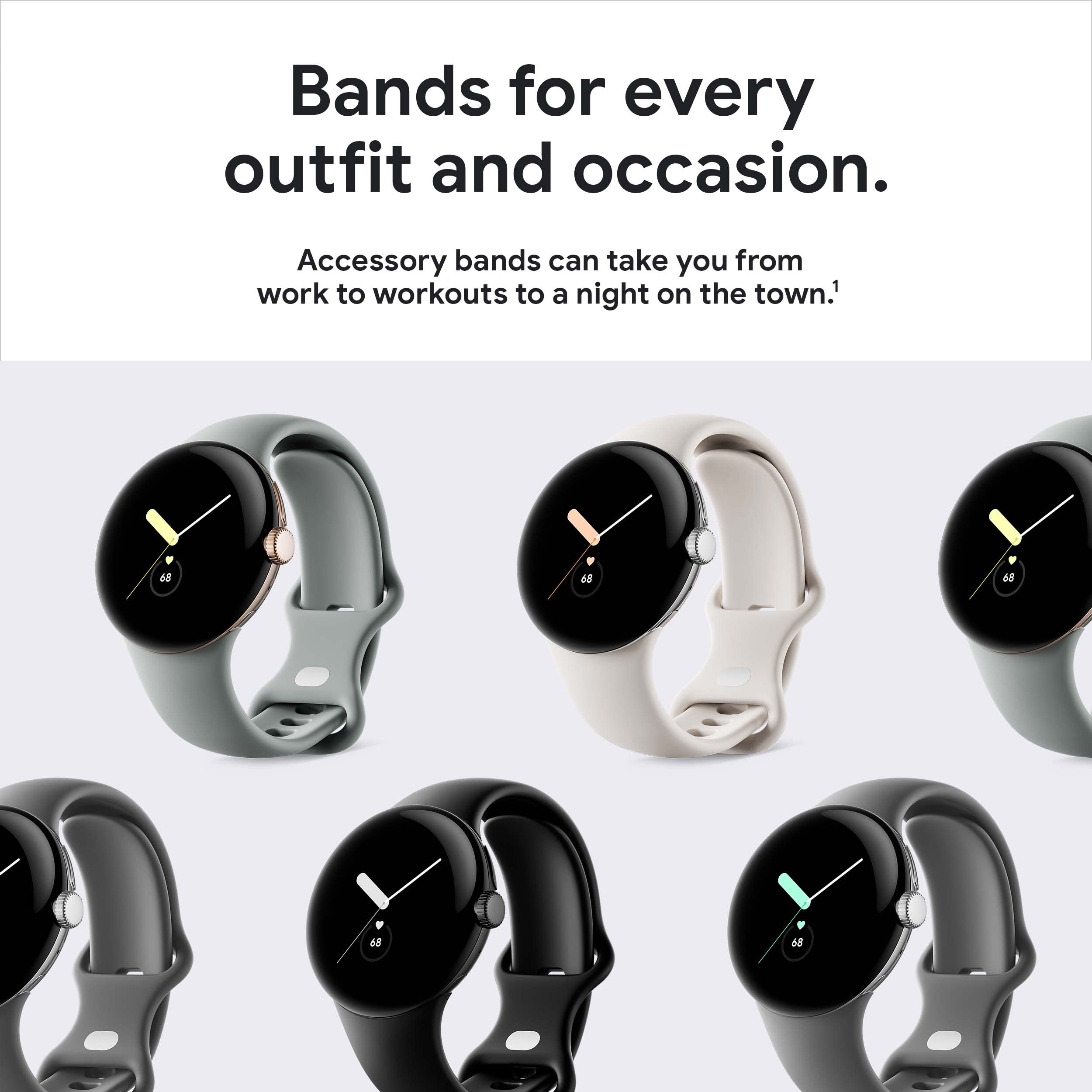 Google Pixel Watch Active Band - Soft Silicone Strap for Fitness & Daily Wear, Chalk (GA03264-WW) | Perfect for Running, Gym Workouts & Smartwatch Accessories
