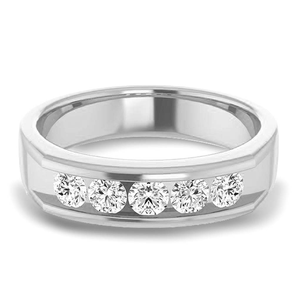 1.0 Carat Channel Set Round Diamond Men's Wedding Band Ring - Perfect for Engagements, Anniversaries & Special Occasions