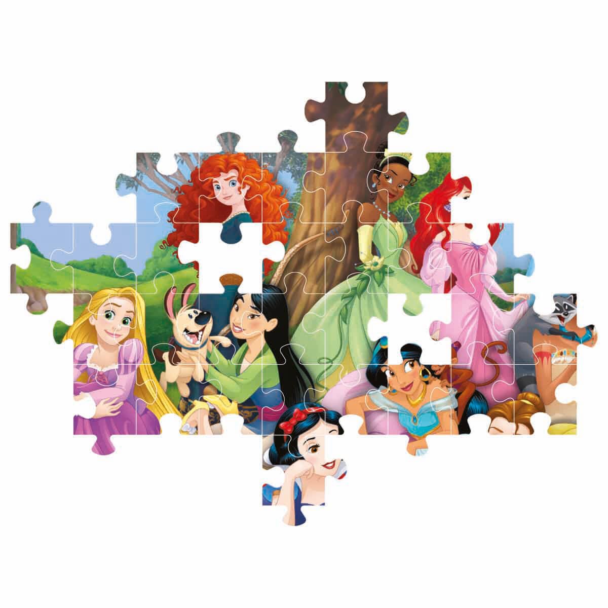 Clementoni Supercolor Puzzle - Disney Princess 104 Pieces, Kids Puzzle for 6 Years Old, Cartoon Puzzle - Made in Italy | Perfect for Family Game Night, Birthday Gifts & Educational Fun