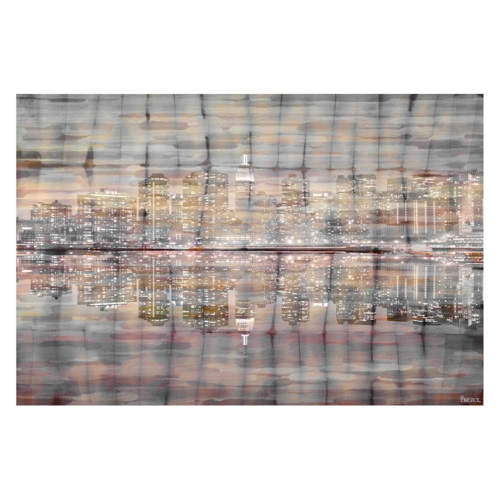 Handmade Bright Lights Canvas Art - 60x40 Inch Modern Wall Decor for Living Room, Bedroom & Office | Unique Abstract Painting for Home & Office Decor