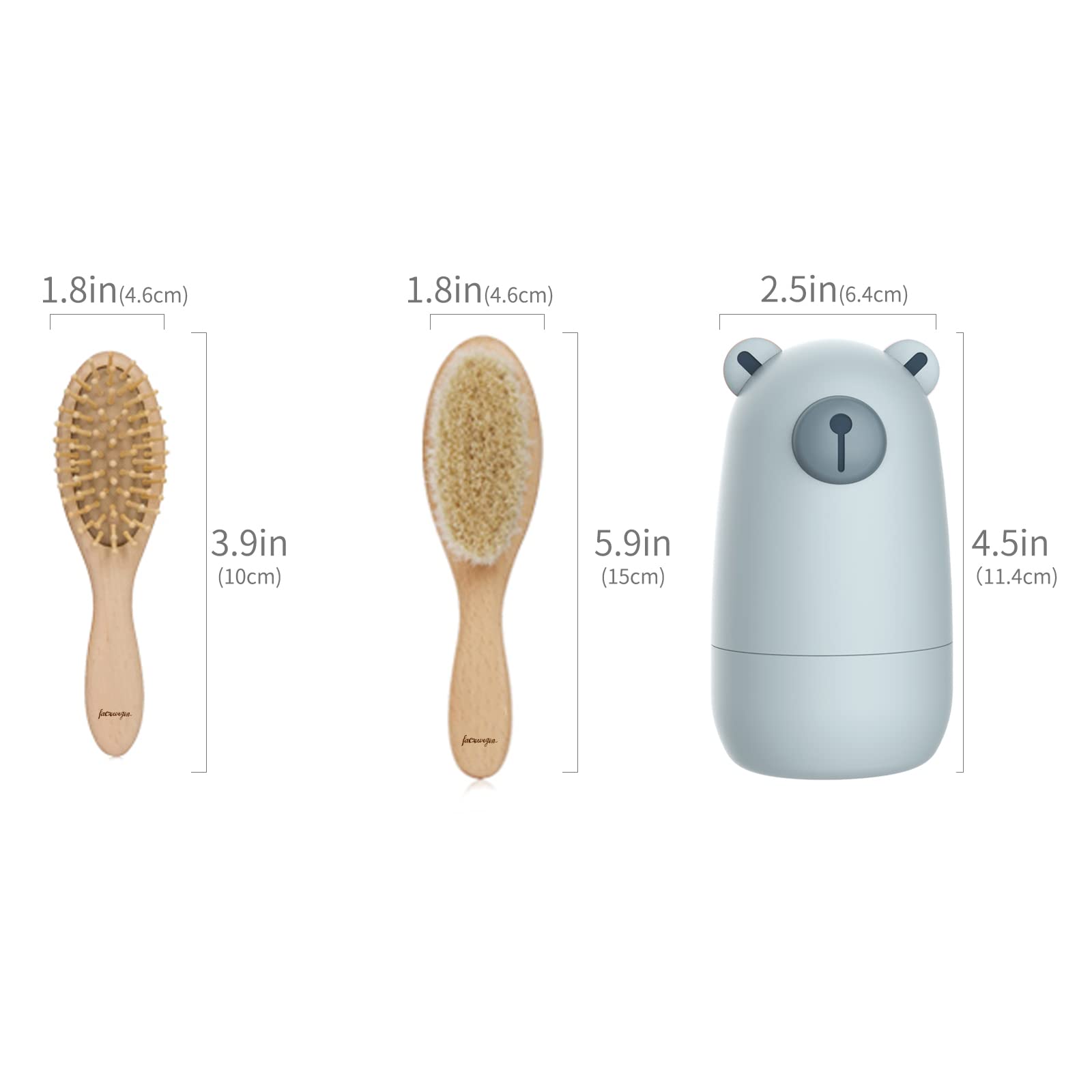 6-in-1 Baby Grooming Kit with Natural Wooden Hairbrush, Comb, Nail Clippers, Scissors, File & Tweezers - Safe for Newborns & Kids - Perfect Baby Shower Gift Set for Daily Care & Travel Essentials