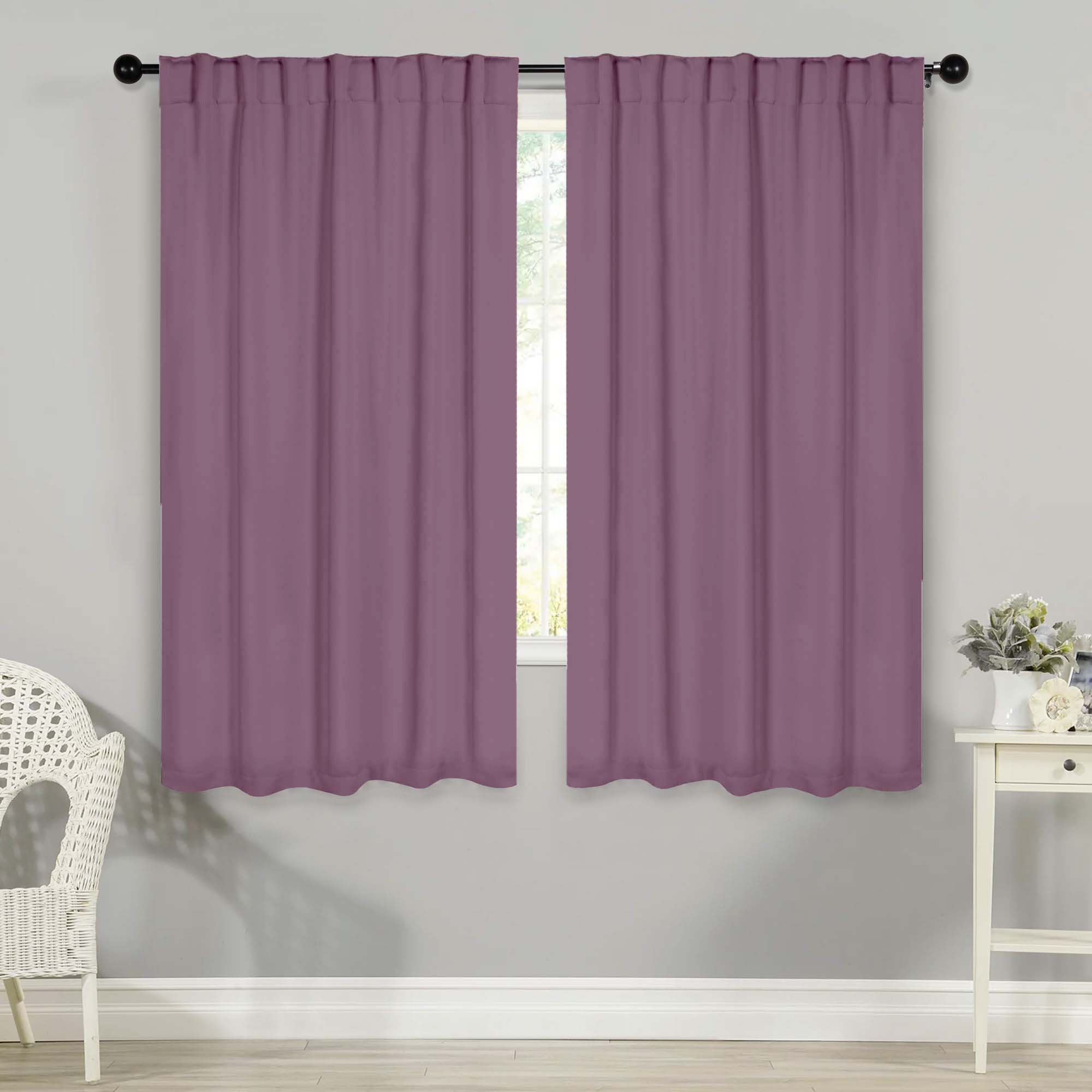 Blackout Curtains for Bedroom - Solid Room Darkening Thermal Insulated Curtains with Back Tabs, Set of 2 Panels - Perfect for Nursery, Home Theater & Light Sleepers