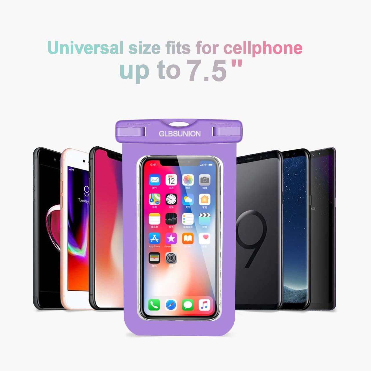 2-Pack Universal IPX8 Waterproof Phone Case with Lanyard - Dry Bag Pouch for iPhone 15/14/13/12/11 Pro Max Plus & Samsung Galaxy S24/S23/Note - Fits Phones Up to 7.5