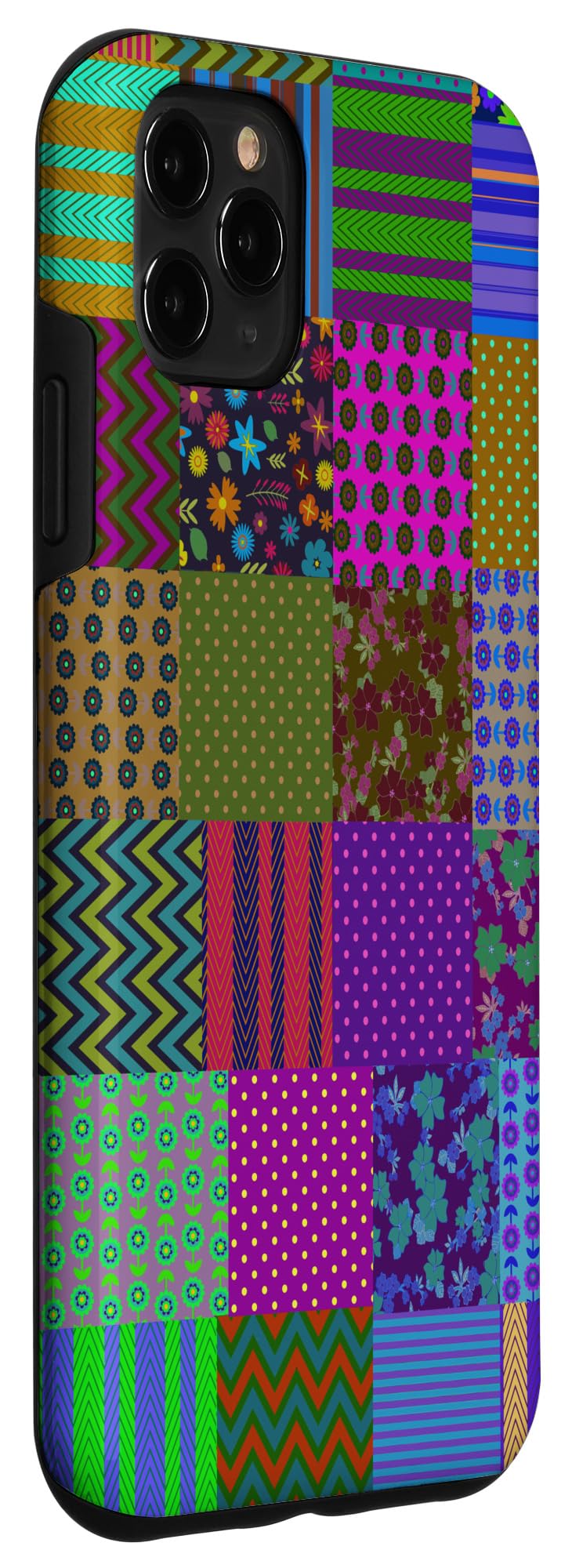 iPhone 11 Pro Max Case - Colorful Patchwork Boho Pattern Phone Cover | Trendy Hipster Design for Women & Men | Perfect for Music Festivals, Travel & Everyday Protection