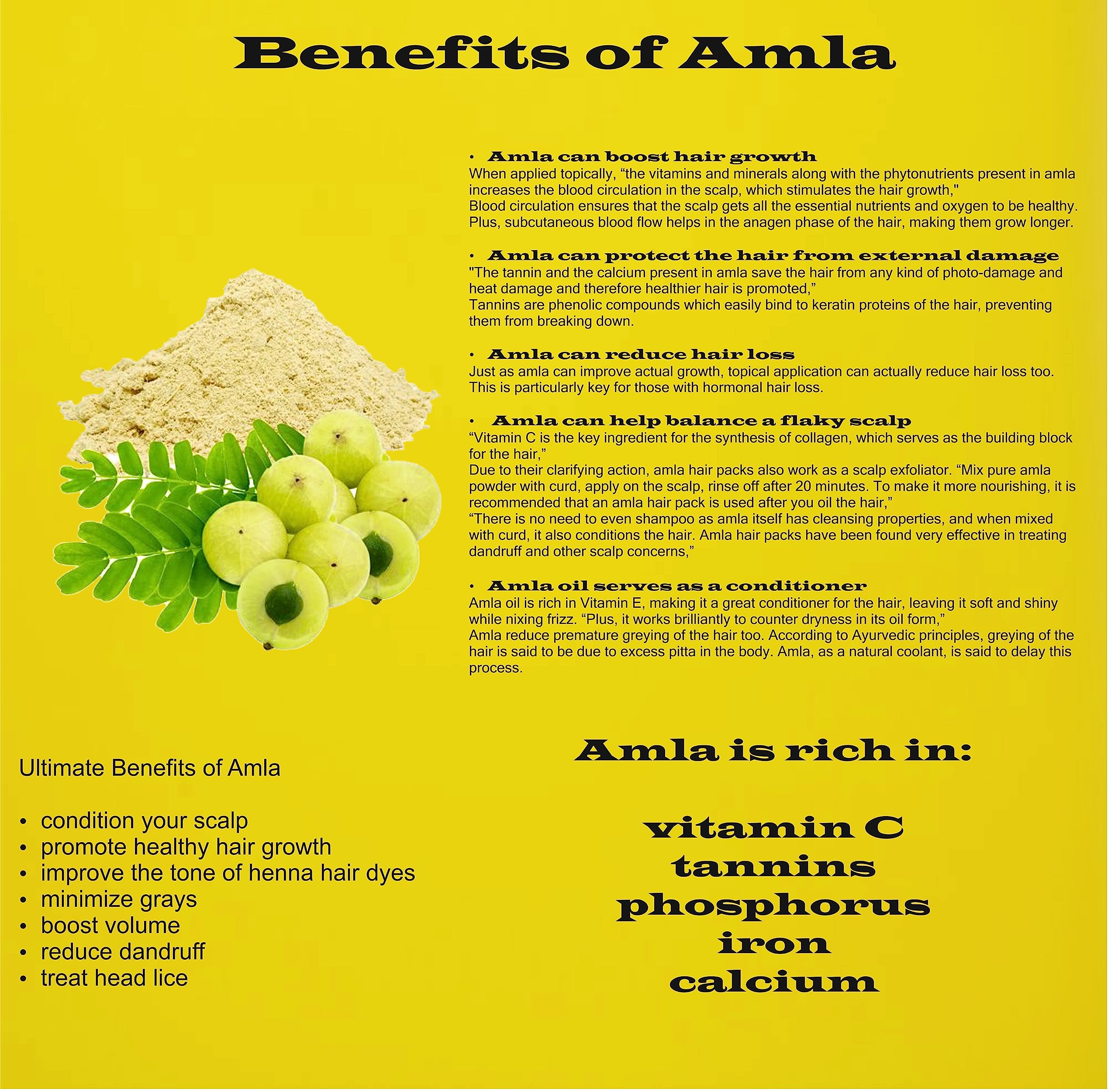 Organic Amla Indian Gooseberry Powder (100g) - Natural Hair Growth & Skin Care Supplement | Promotes Healthy Hair, Reduces Hair Fall, Brightens Skin | Perfect for DIY Hair Masks, Face Scrubs & Ayurvedic Remedies
