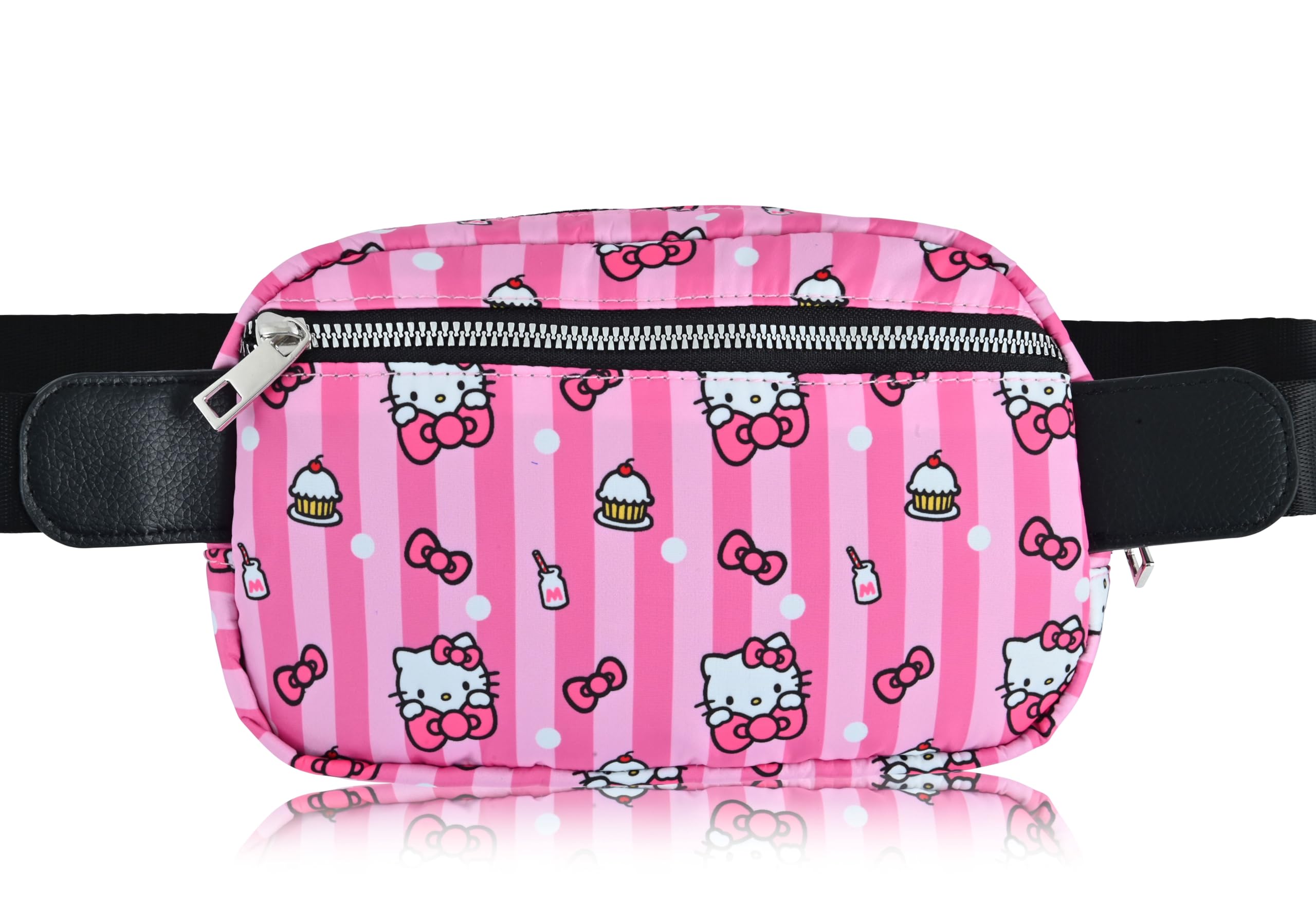 Sanrio Hello Kitty Crossbody Bag for Women - Stylish Fanny Pack Belt Bag with Buckle | Lightweight Travel Essential & Everyday Purse for School, Shopping, and Outings