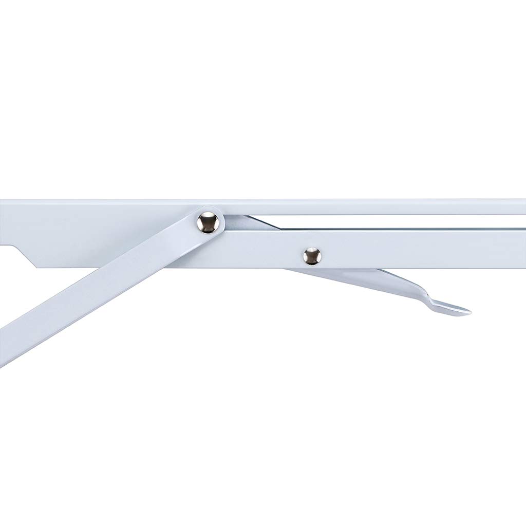 Sumnacon Heavy Duty Folding Shelf Brackets - 20 Inch White Metal Triangle Wall Mounted Hinges (2 Pack) for Tables, Benches & Shelves - Perfect for Garage Storage, Kitchen Organization & DIY Projects