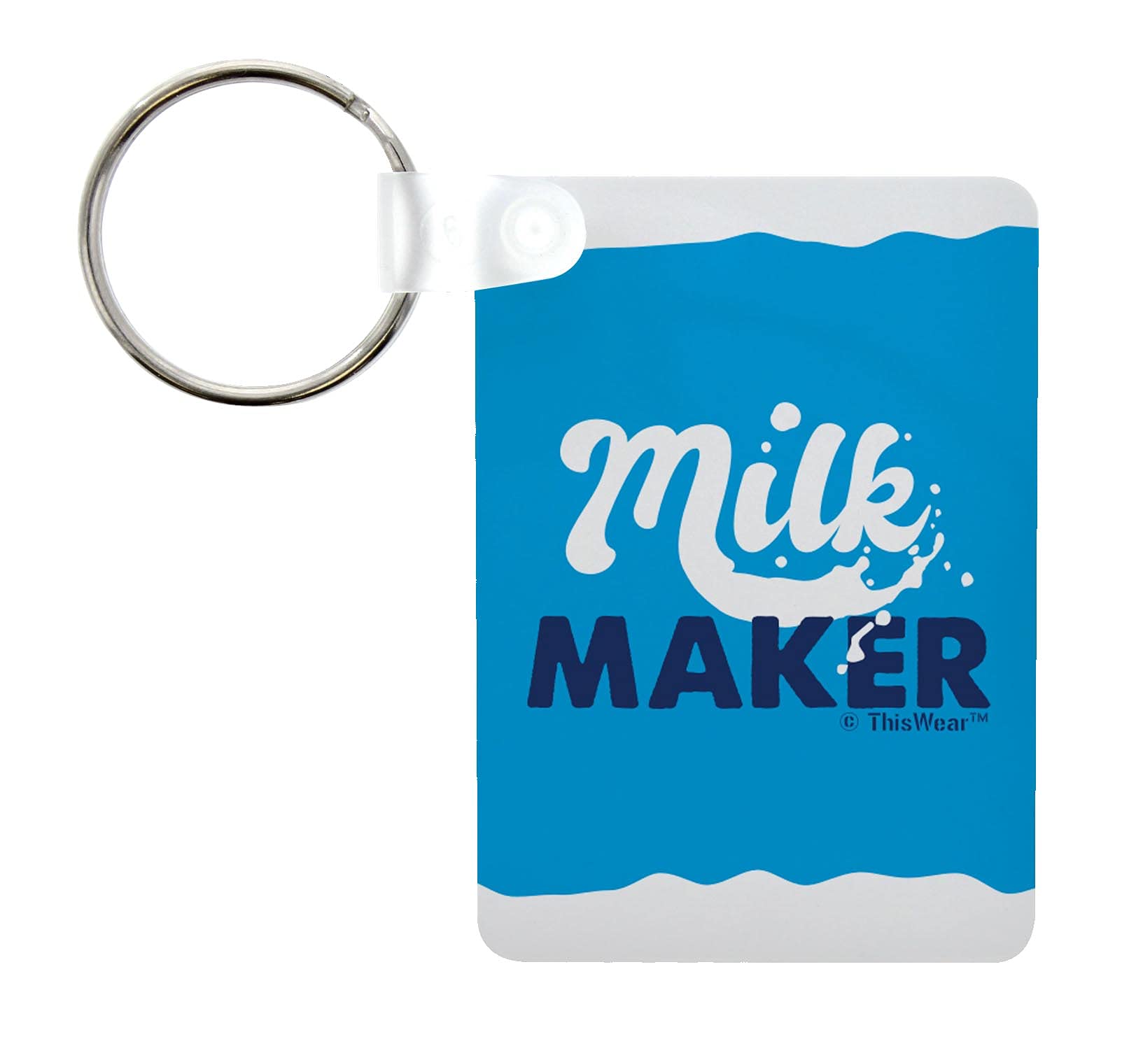 ThisWear Breastfeeding Awareness Keychain - Aluminum Rectangle Milk Drop Charm for Nursing Moms - Perfect for Diaper Bags, Baby Showers & Nursing Accessories