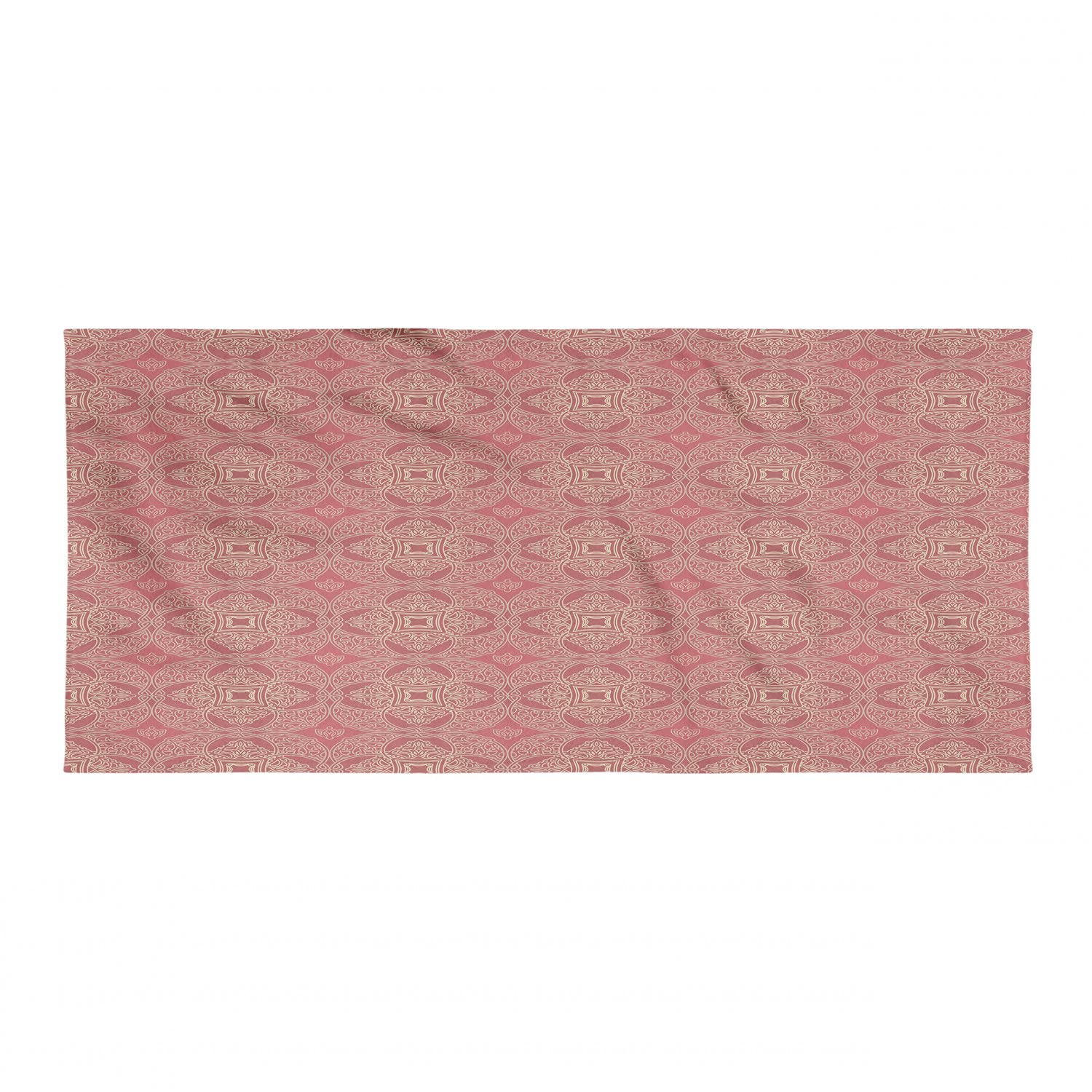 Ambesonne Oriental Gym Towel - Ultra Soft Lightweight Microfiber with Floral Pattern for Yoga, Beach & Sports | Quick-Drying Absorbent Workout Towel | Vermilion Camel & Tan Colors | Perfect for Gym, Travel & Outdoor Activities
