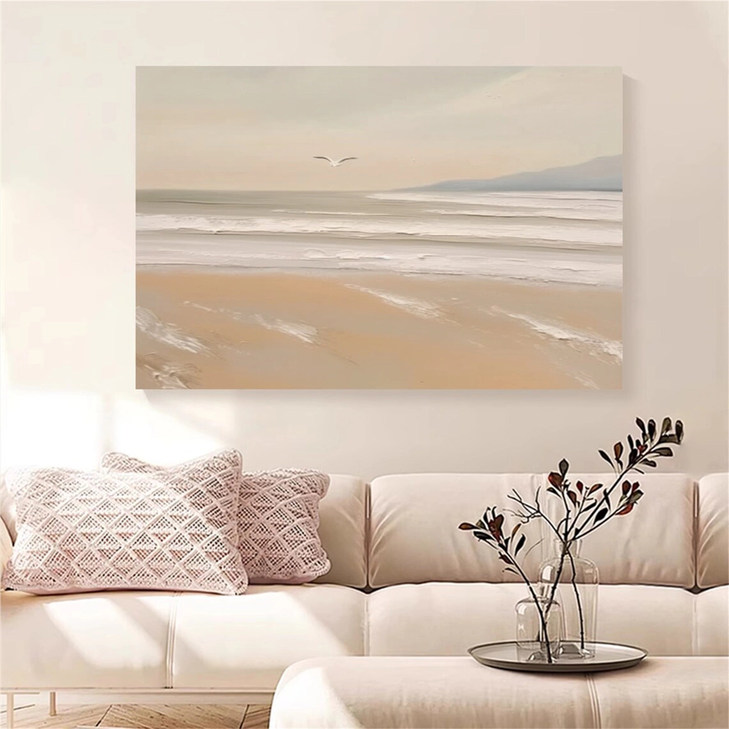 Ocean and Sky Painting #OS 054 - Handmade Canvas Wall Art for Home & Office Decor - Perfect for Living Room, Bedroom or Gift