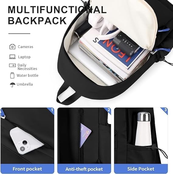 Bluewish 25L Stylish Girls School Backpack - Lightweight Student Backpack for Women & Teens - Perfect for College, Office & Travel Use
